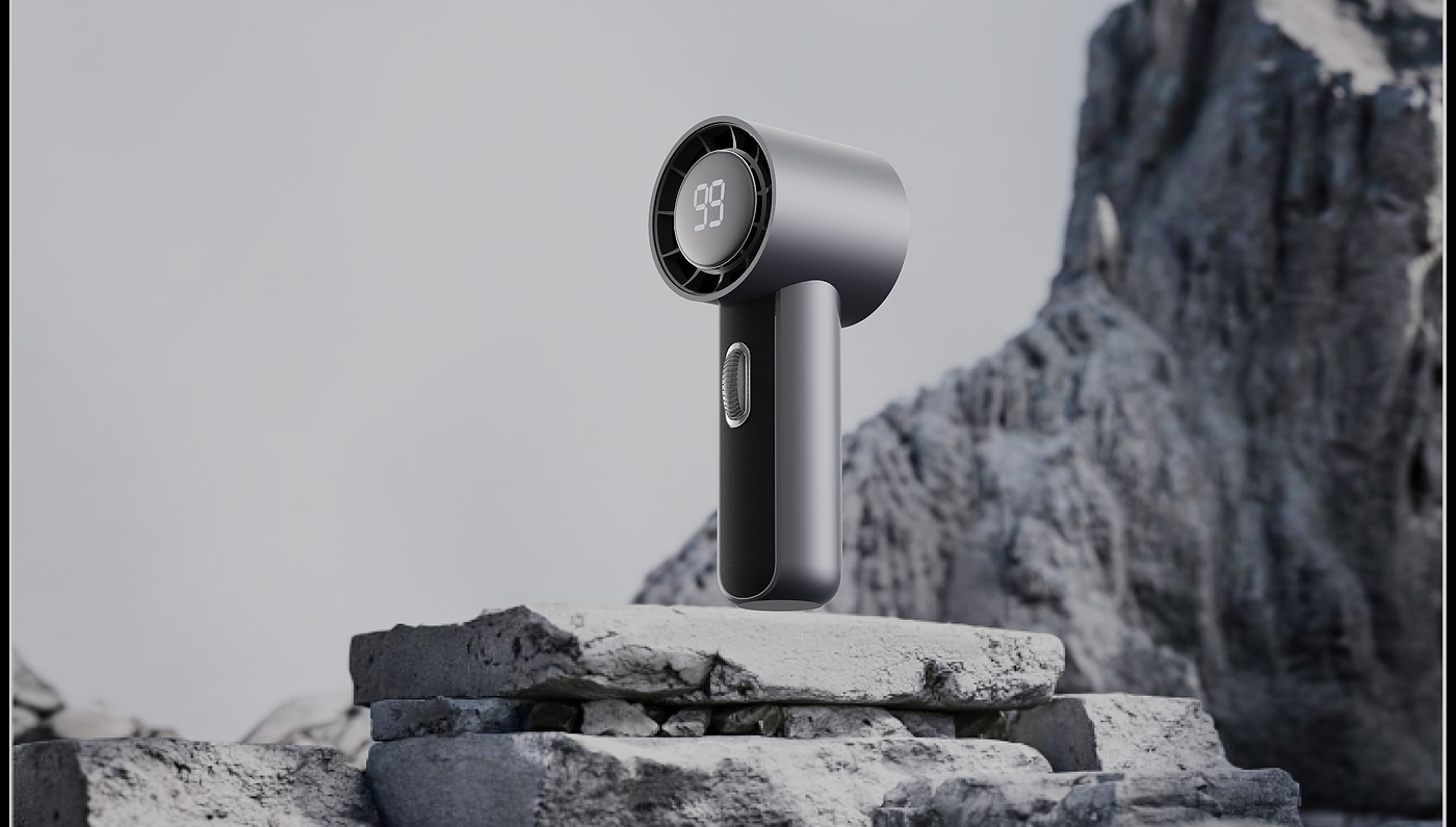 A handheld fan, simple and modern design，