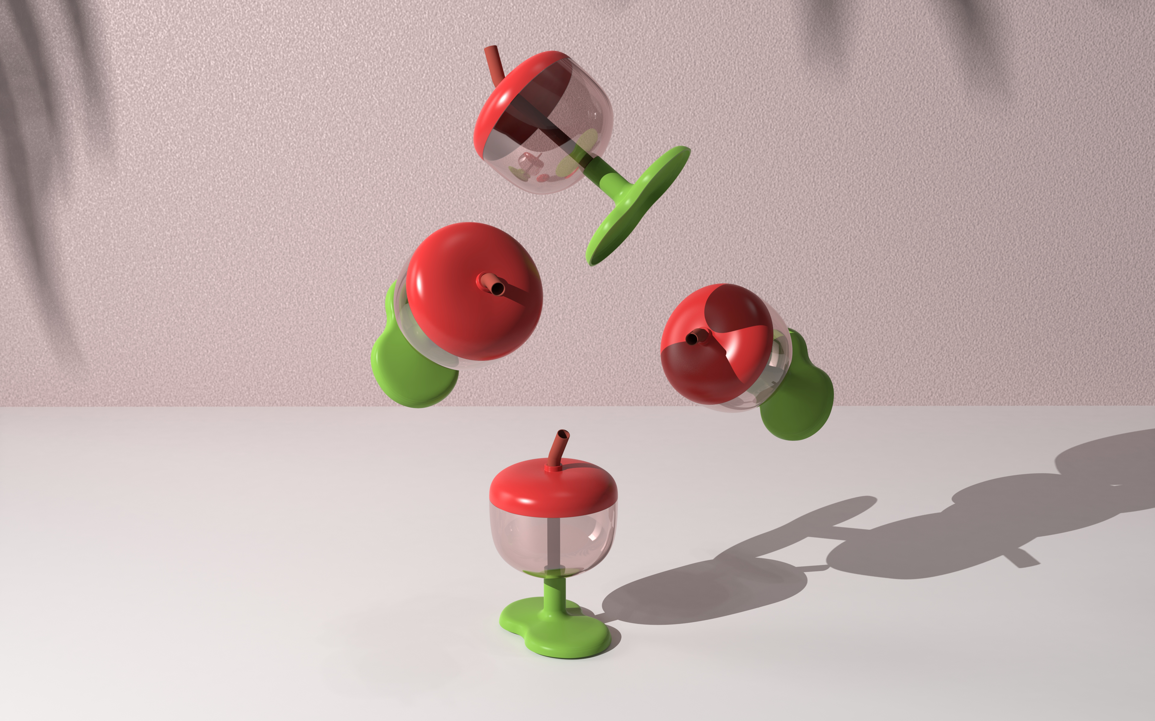 Goblet design，apple bionic，Original design，Children's goblet，Children's pipette cup，