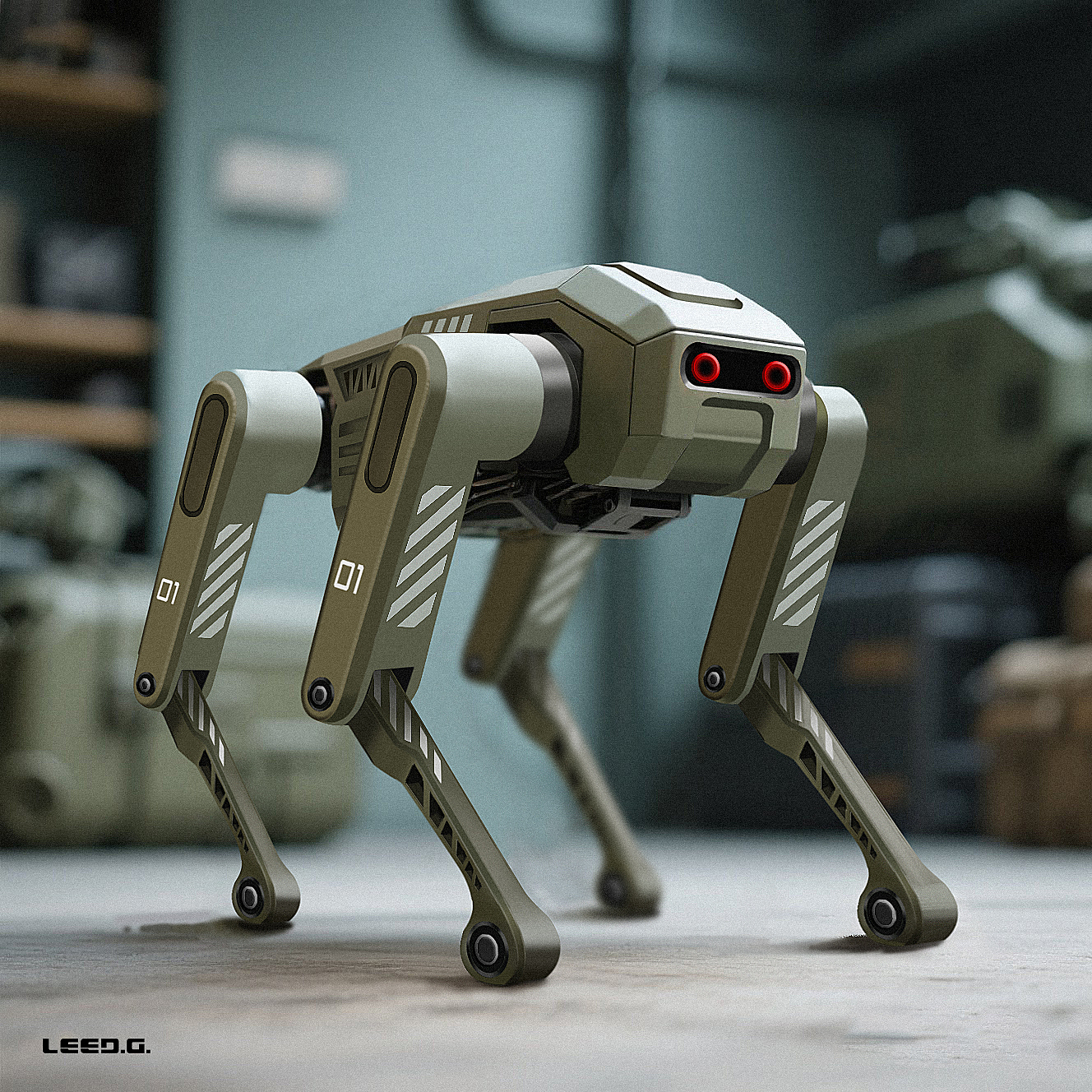 AIGC，AICG-aided design，Boston Dynamic ，Robot dog，2D renderings，