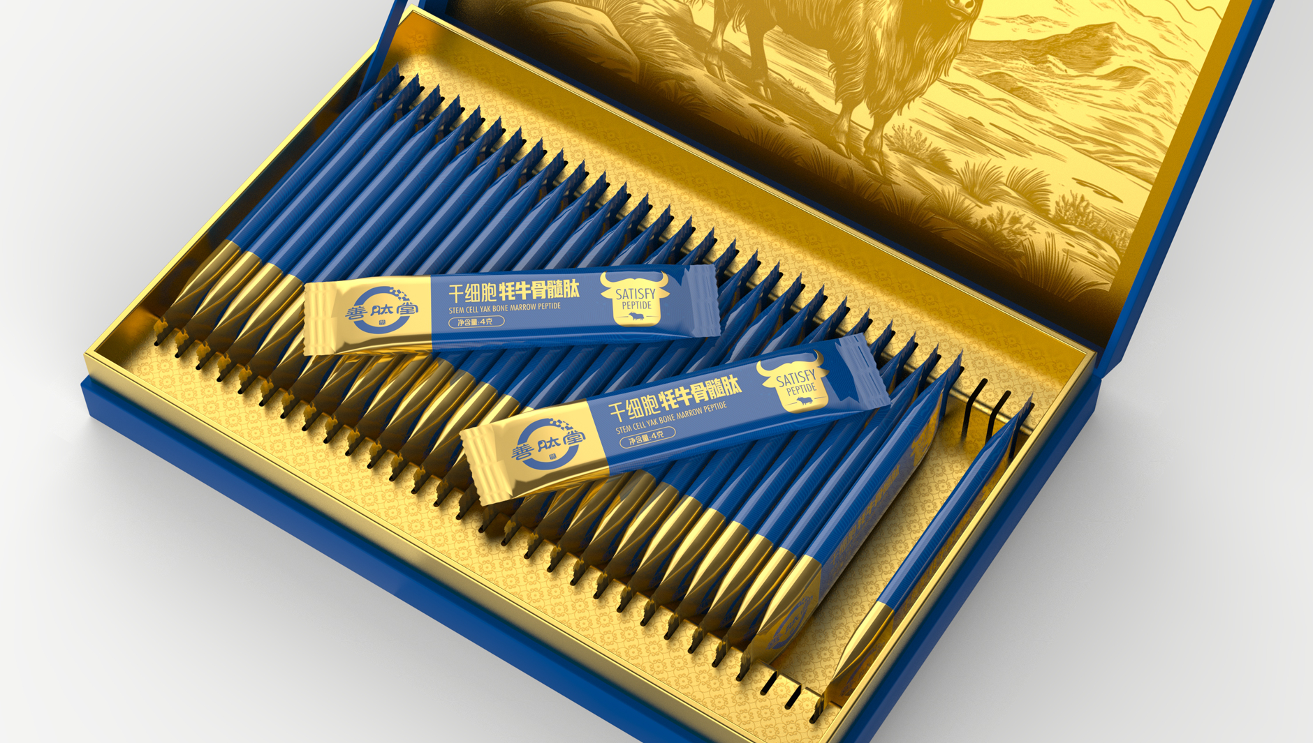 Peptide Product Packaging Design，Packaging design of health products，Packaging Design of Yak Bone Marrow Peptide，