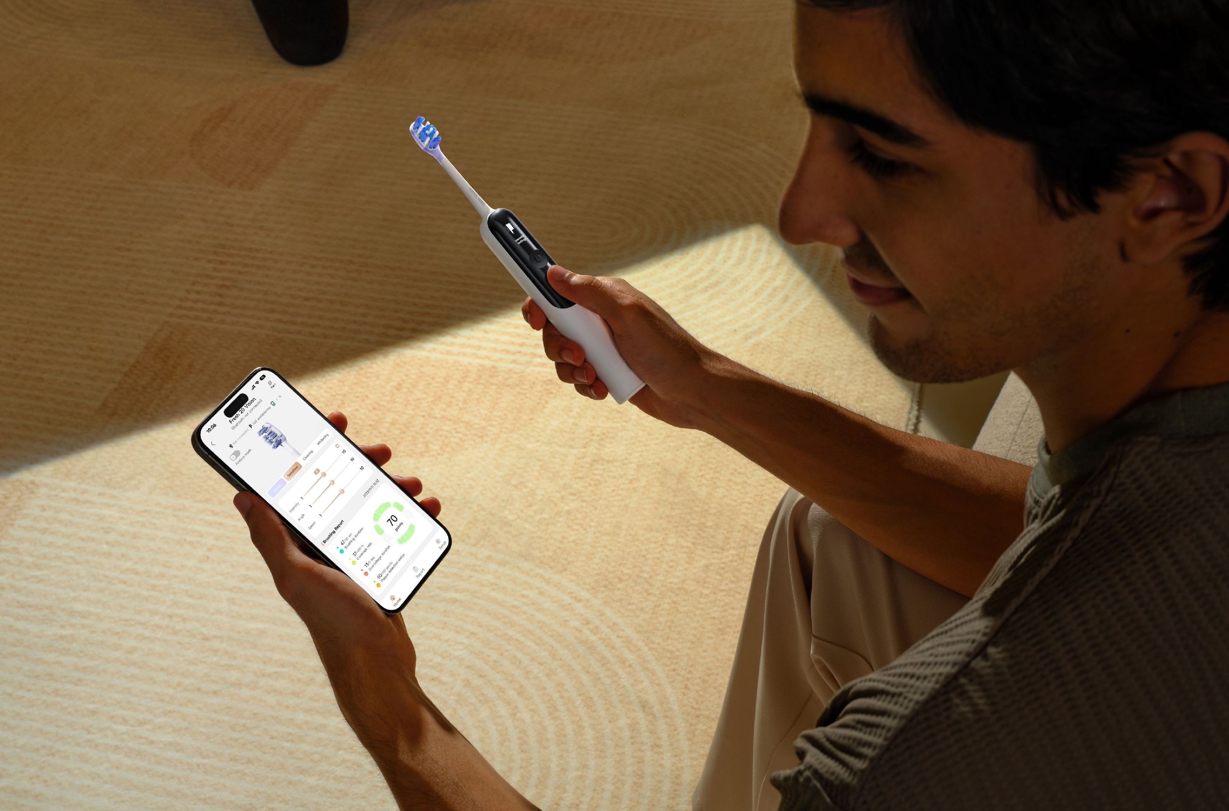 product design，Electric toothbrush，oral cavity，Personal care，household electrical appliances，Render，industrial design，Pursuit，