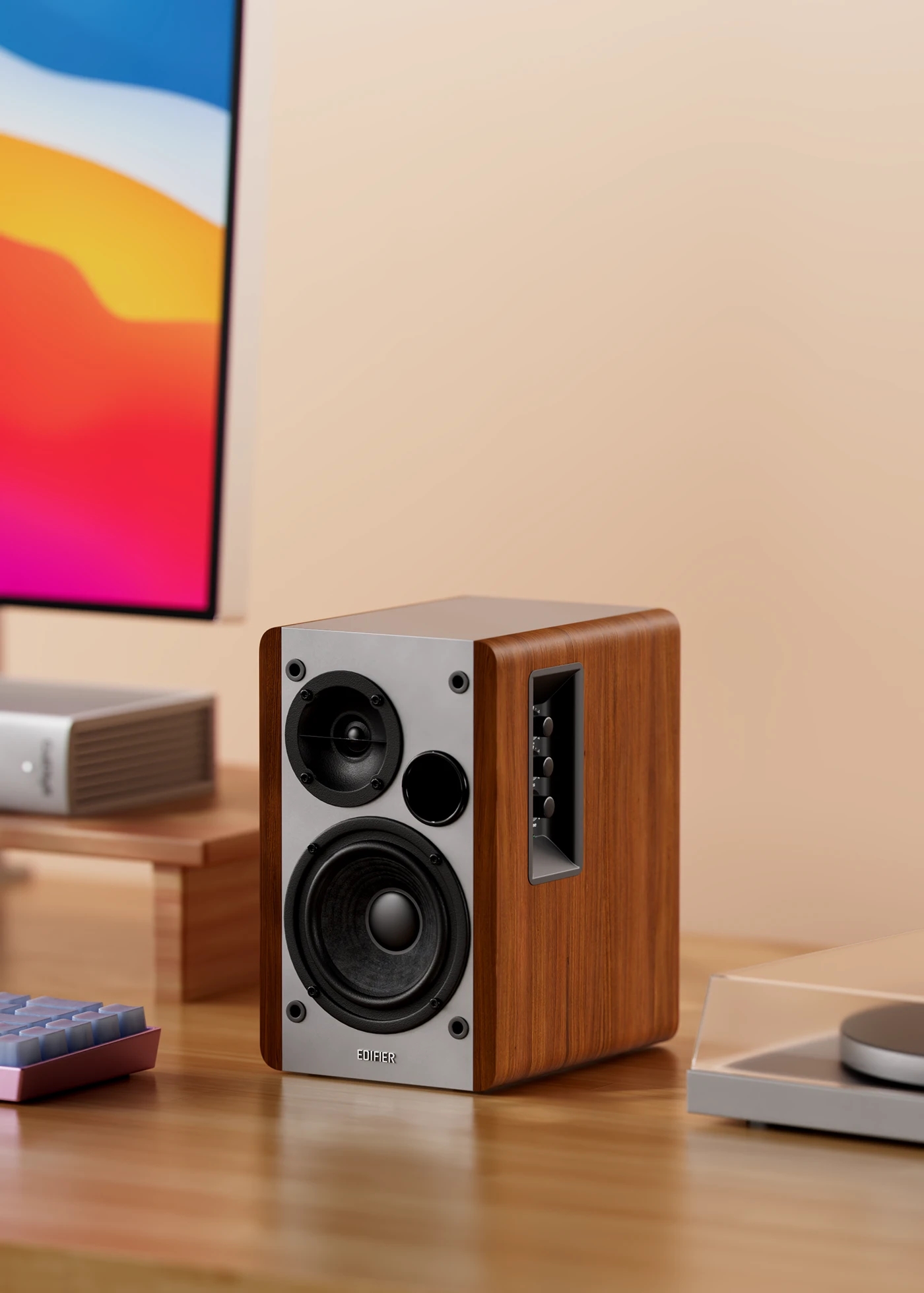 Edifier，loudspeaker box，Retro，