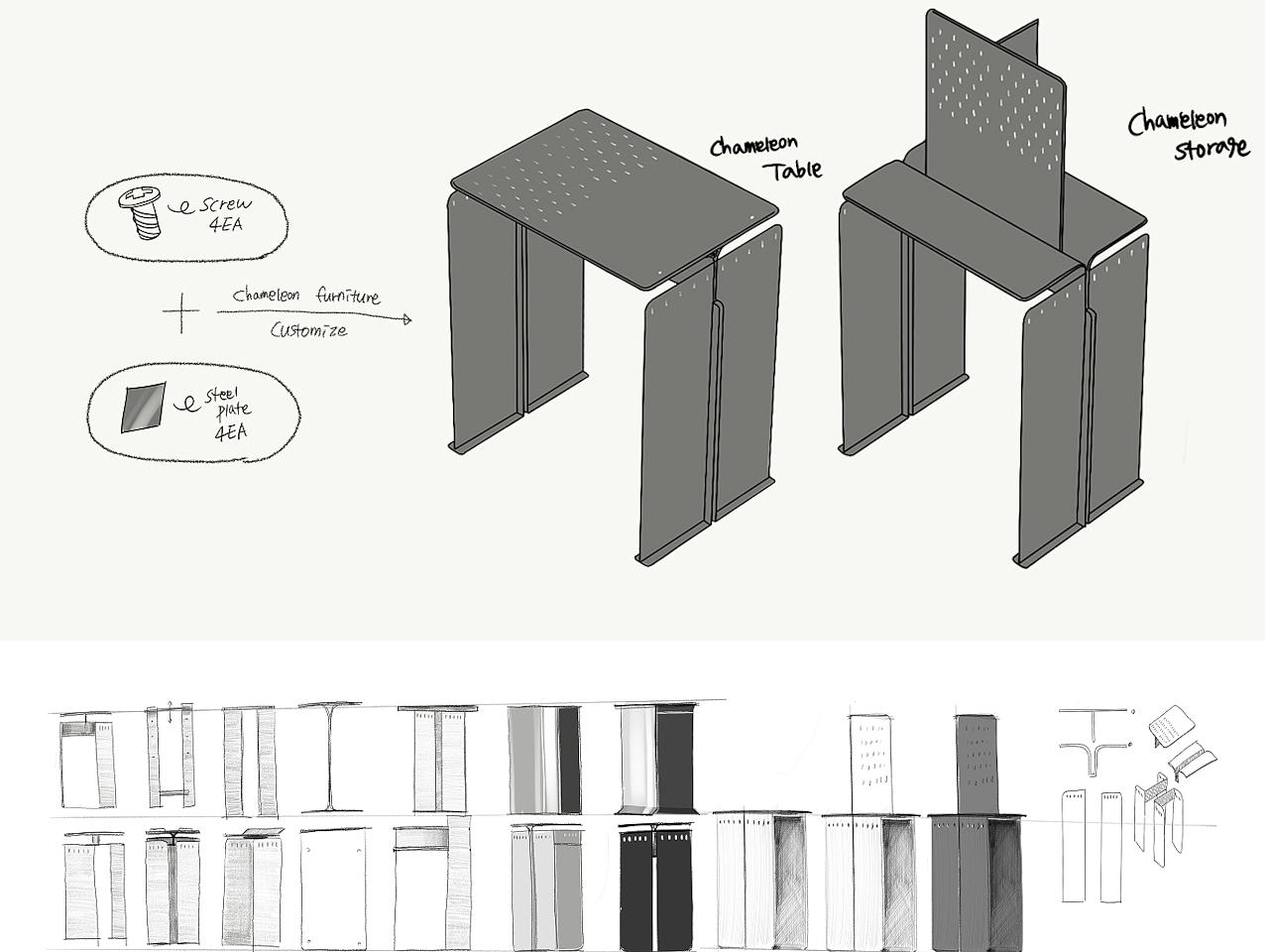 Multifunctional furniture，Storage artifact，Minimalist design ，Modern home，Chameleon，