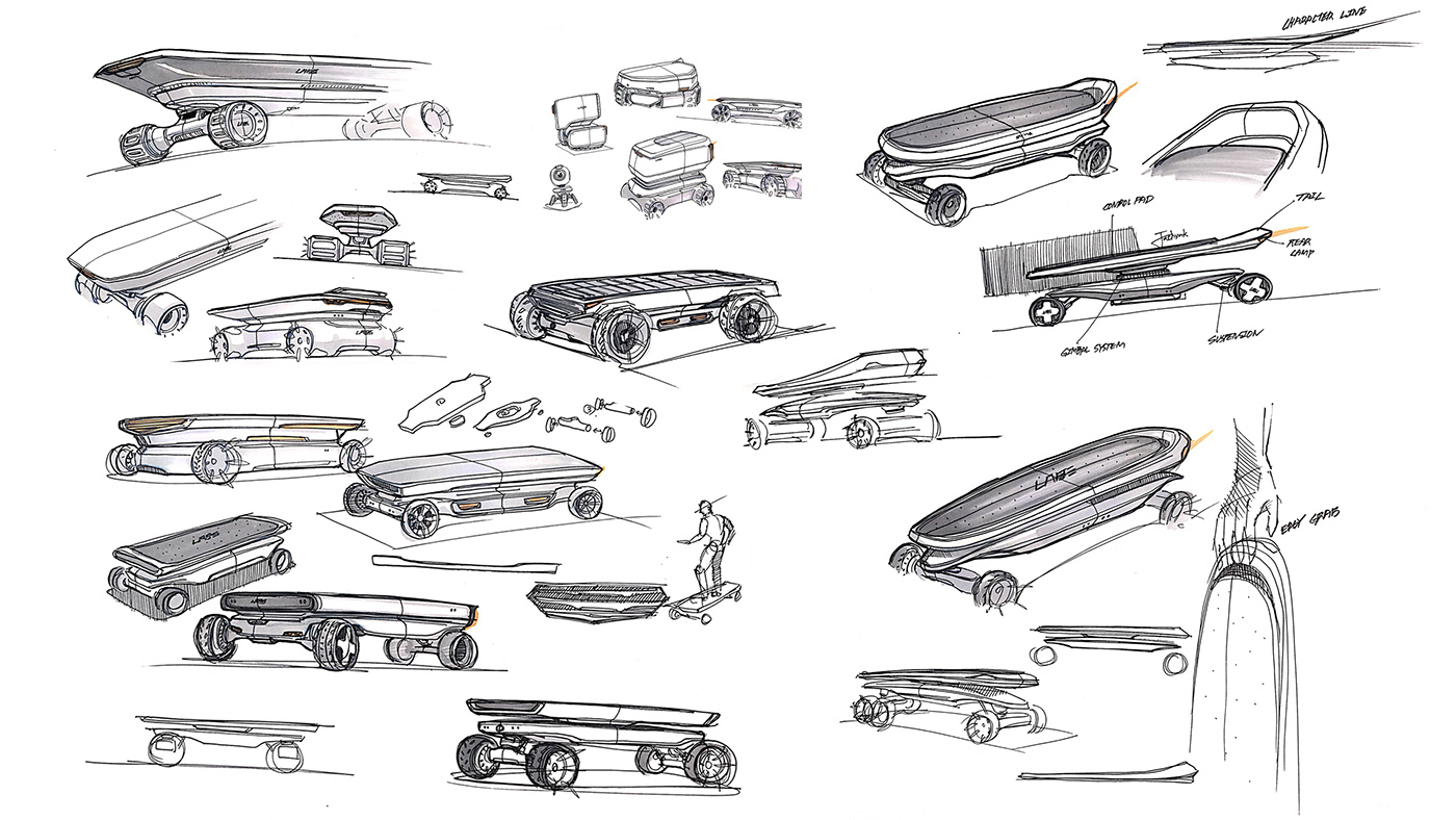 charge，Portable，conceptual design，Scooter，Cruiser Board，nike，Electric skateboard，