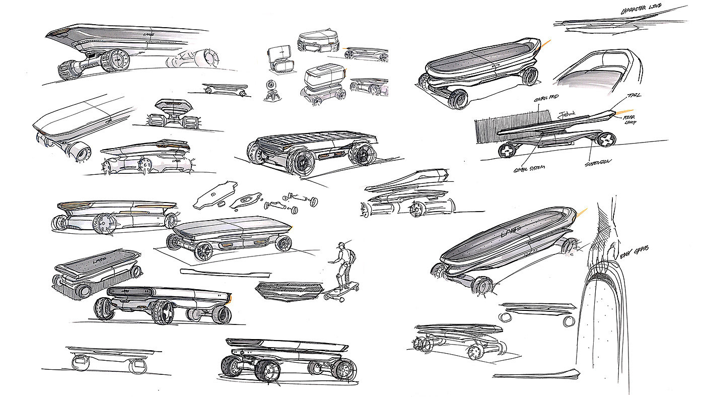 charge，Portable，conceptual design，Scooter，Cruiser Board，nike，Electric skateboard，