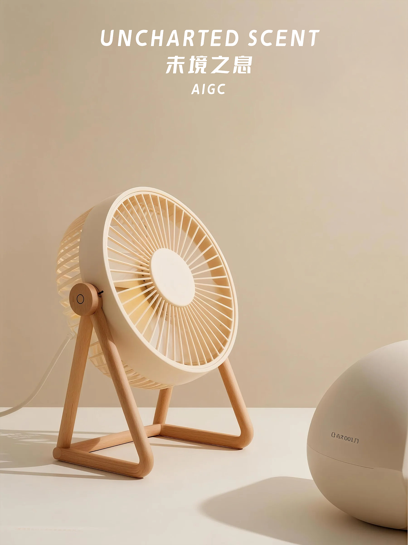 Desktop small fan, AIGC, small appliances.，