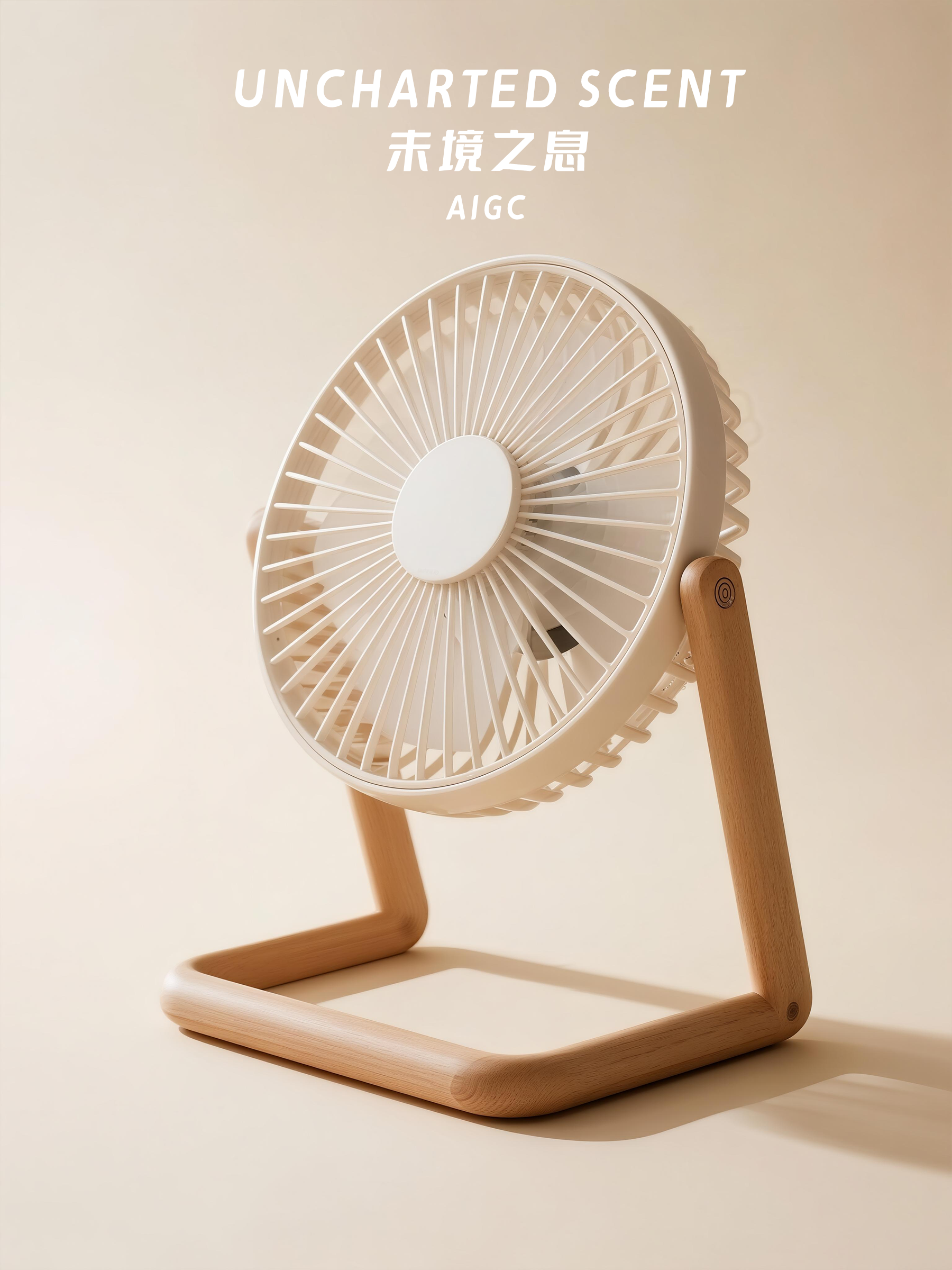 Desktop small fan, AIGC, small appliances.，