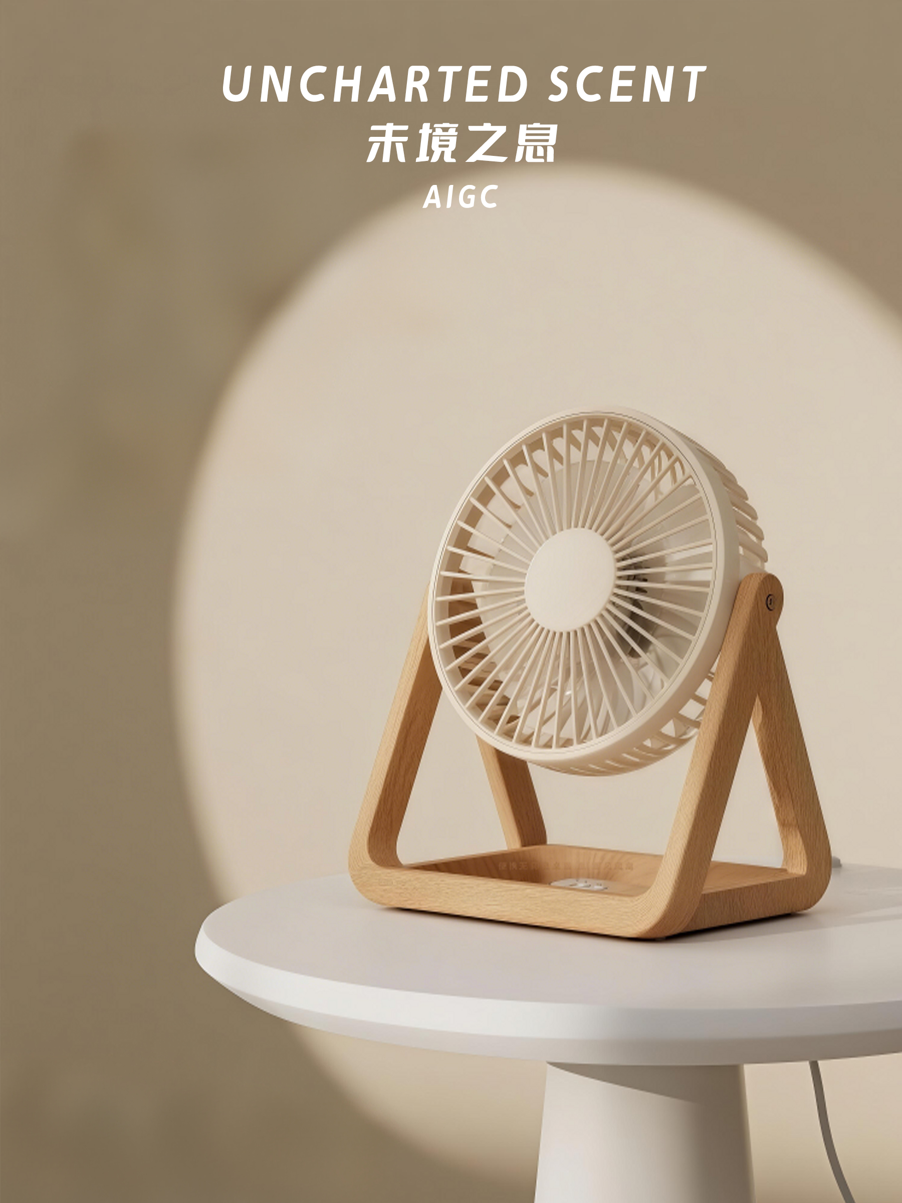 Desktop small fan, AIGC, small appliances.，