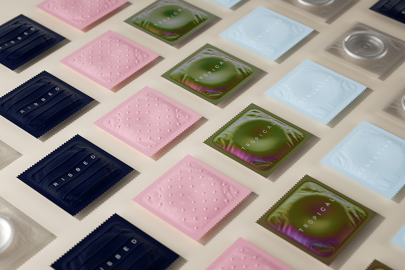 Naked Senses，Condom，packing design，intuition，