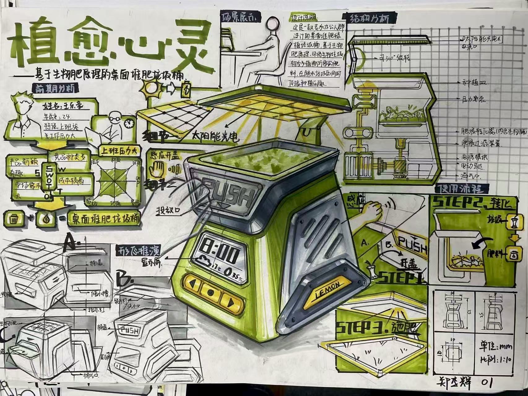 Postgraduate entrance examination for industrial design，Hand-painted Mike pen，Product Quick Questions，