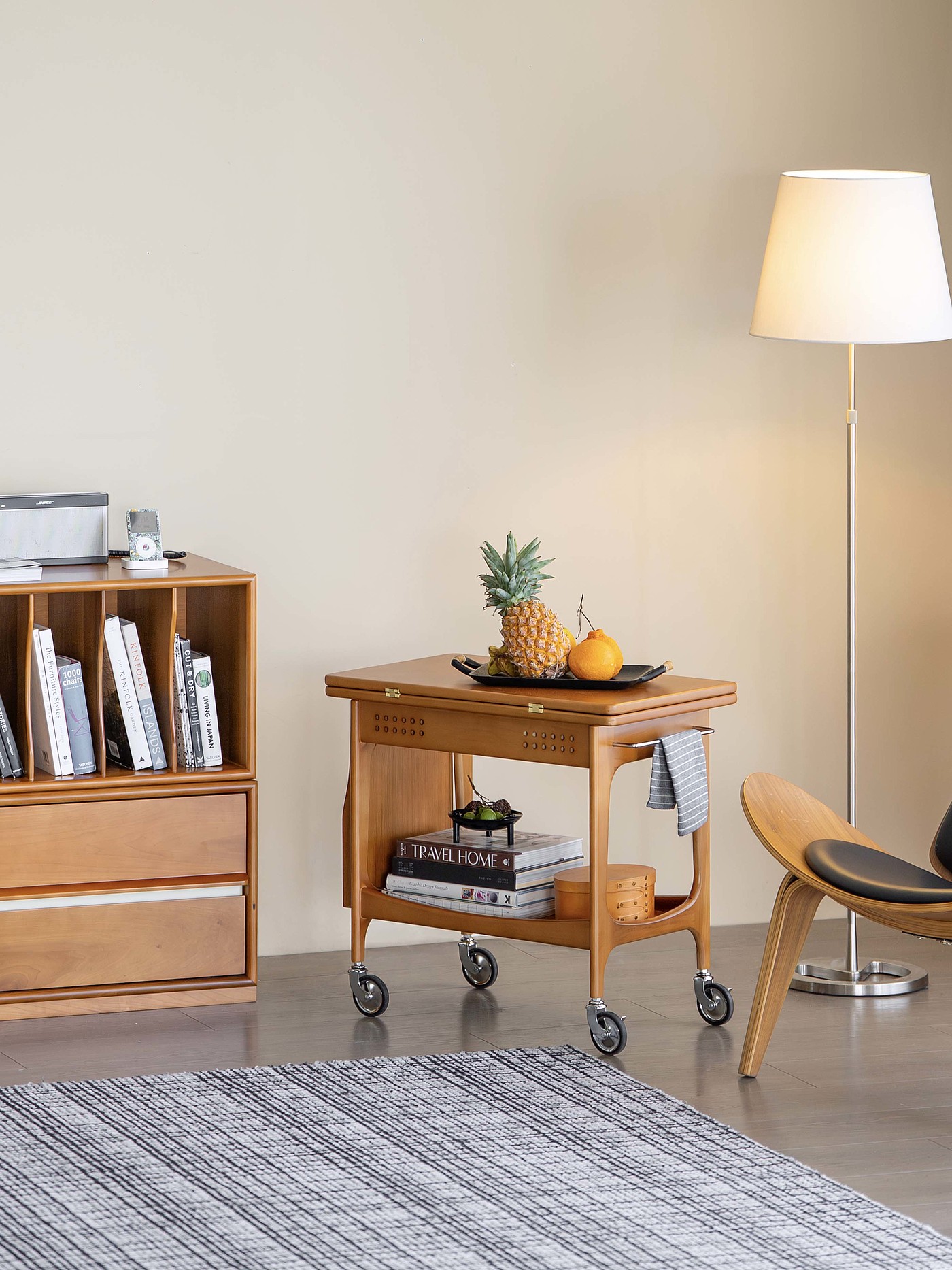 Original design，Black walnut furniture，medieval furniture，Solid wood furniture，Residential Furniture，furniture design ，Trolley，