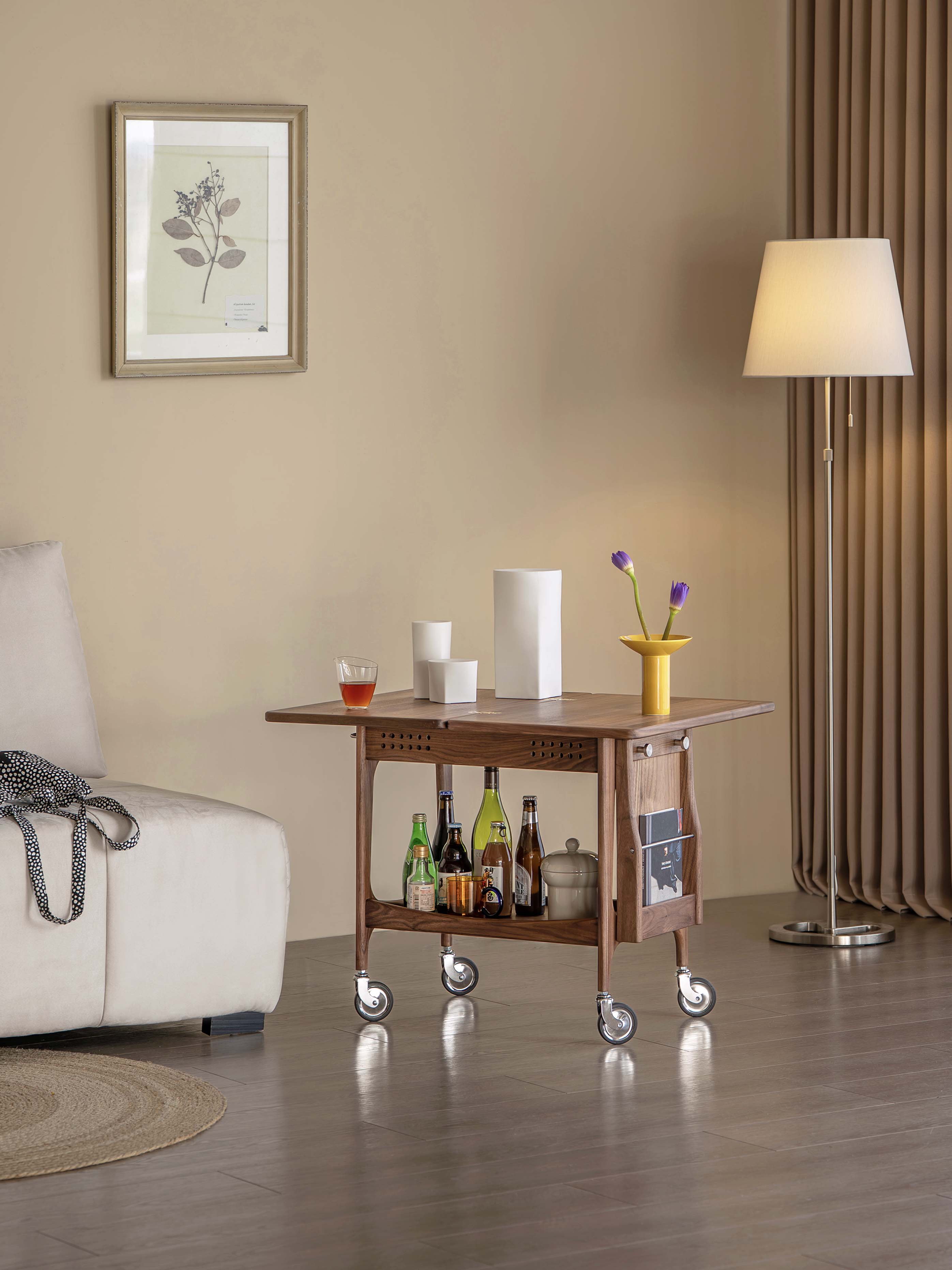 Original design，Black walnut furniture，medieval furniture，Solid wood furniture，Residential Furniture，furniture design ，Trolley，