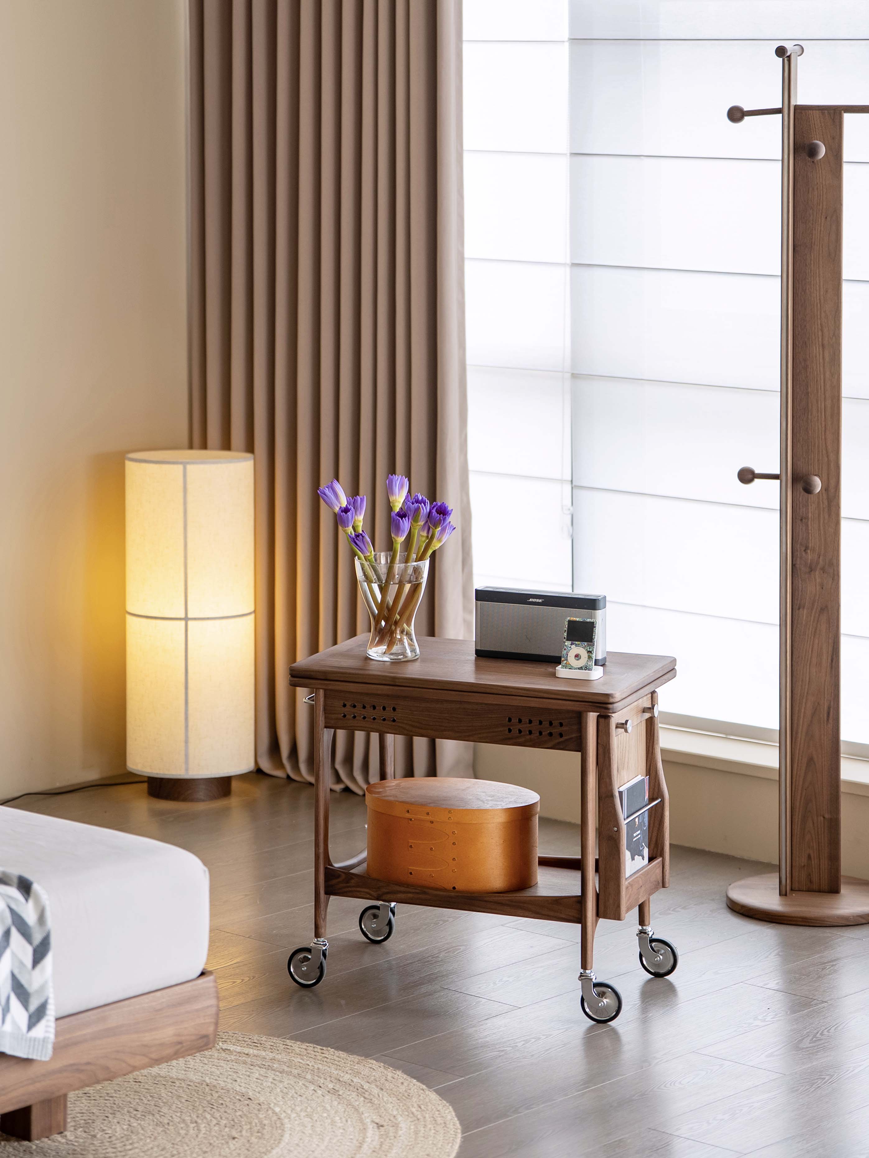 Original design，Black walnut furniture，medieval furniture，Solid wood furniture，Residential Furniture，furniture design ，Trolley，