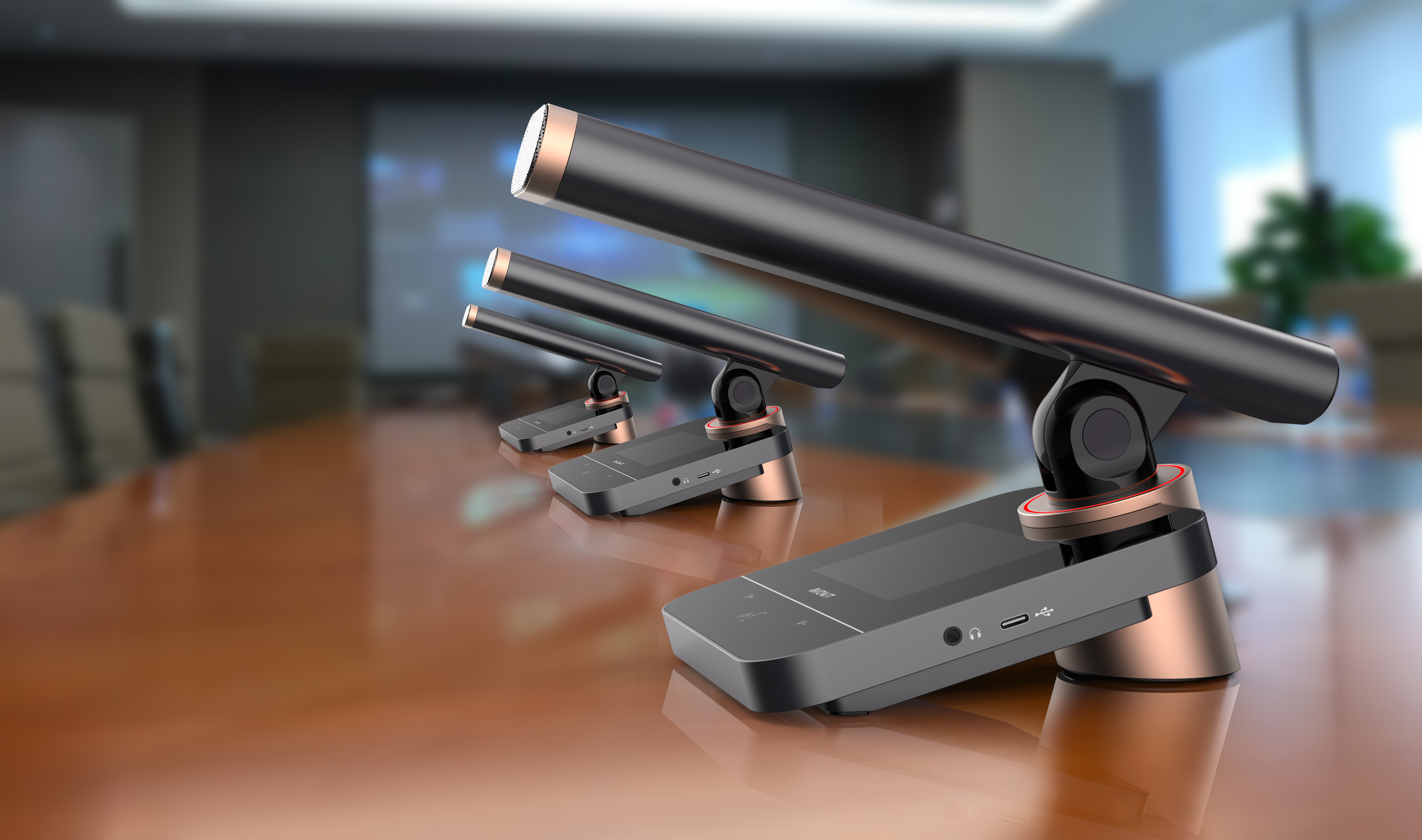 Conference microphone，modern stylish，High end atmosphere，