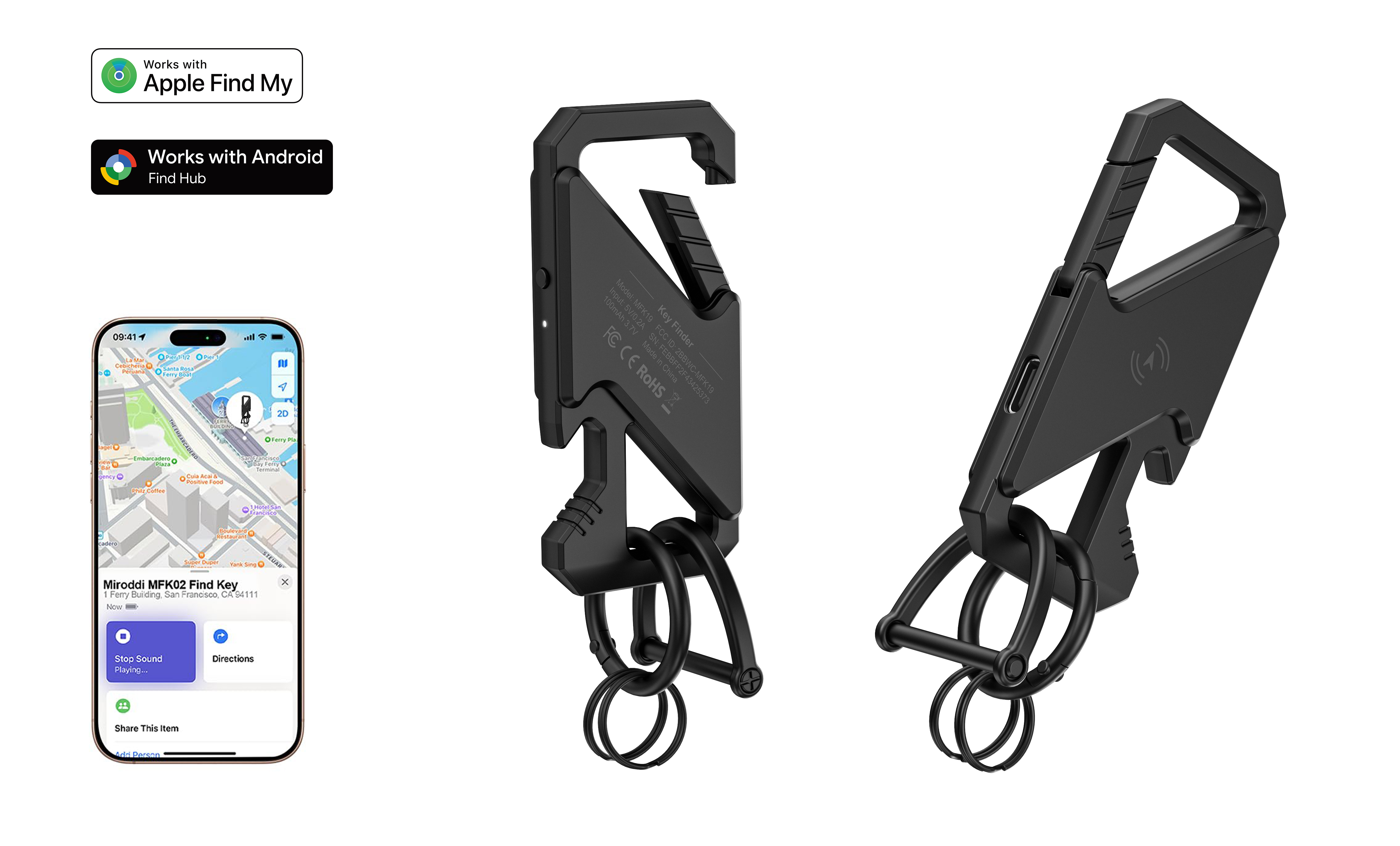Tracking Locator Keychain with Bottle Opener，