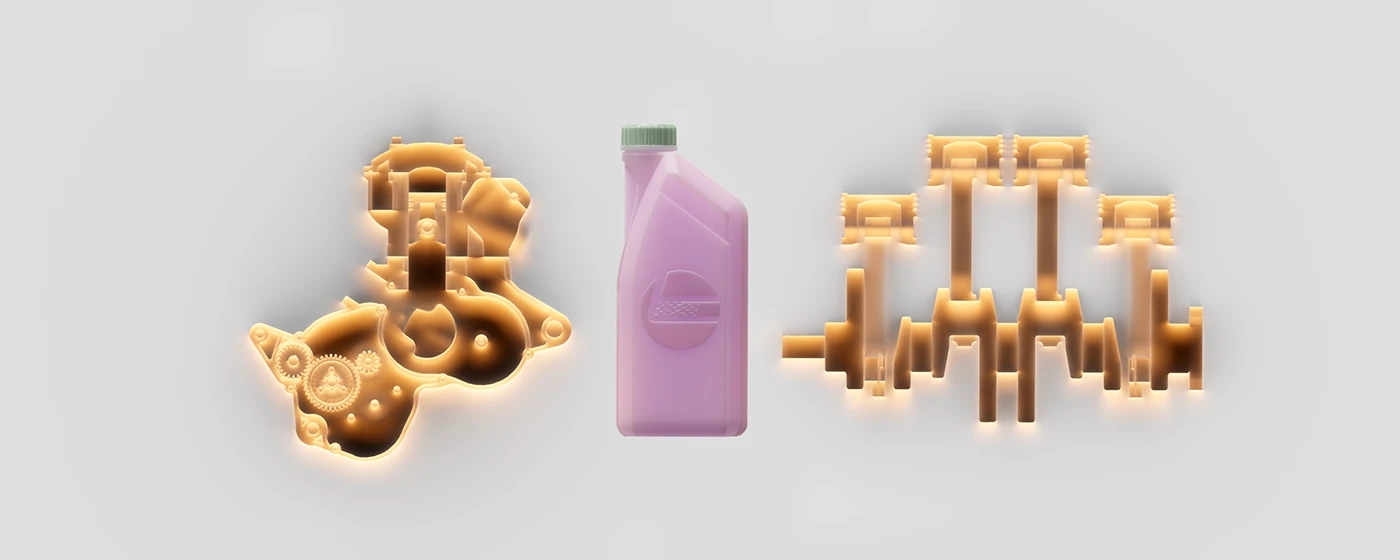 packing design，cgi，Style construction，Engine oil bottle，