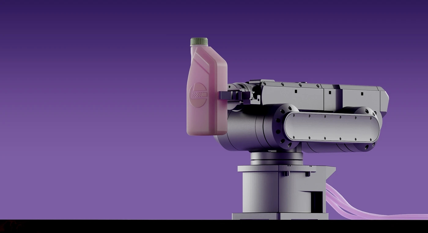 packing design，cgi，Style construction，Engine oil bottle，