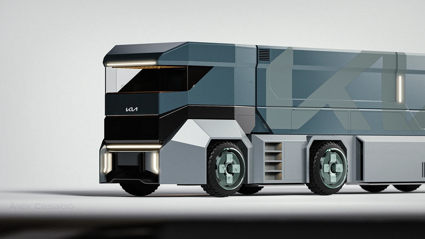 Super，Freight truck，conceptual design，vehicle，