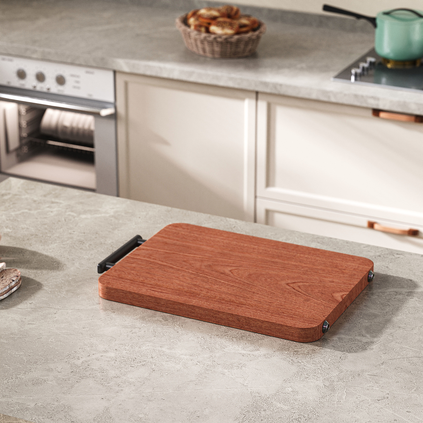 solid wood cutting board，E-commerce rendering，Original design，Kitchen Products，