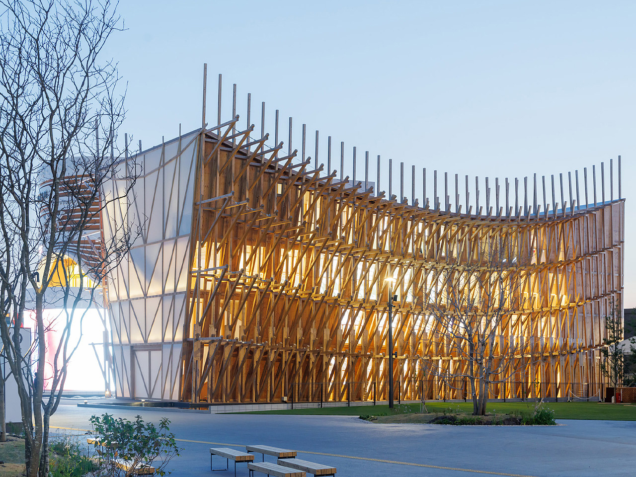 Bahrain Pavilion，2025 Osaka World Expo，ship type design，Traditional craft，Cedar ，