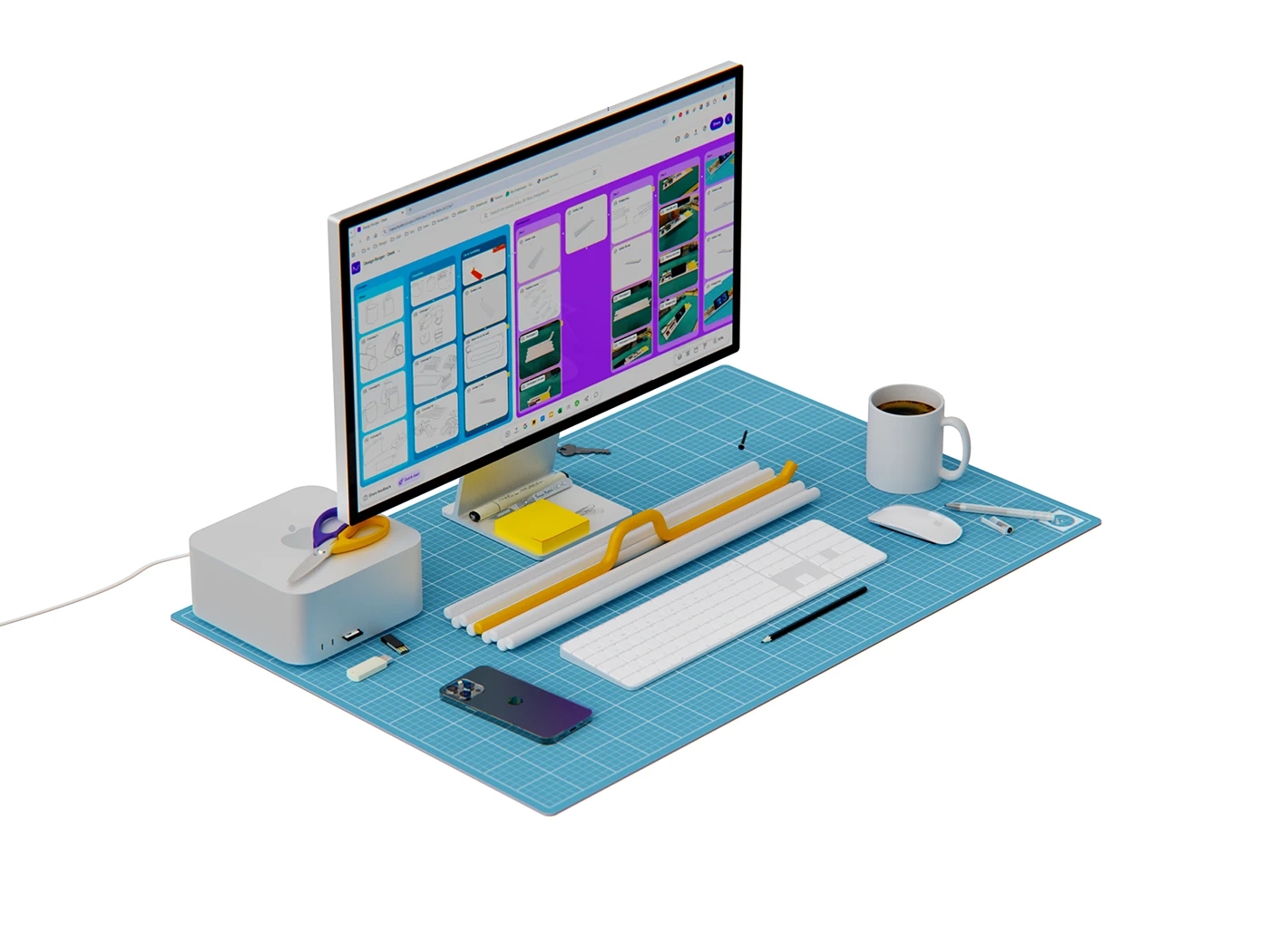 Desktop organizer，tracker，Low carbon steel pipe，Efficient office，Creative tools，
