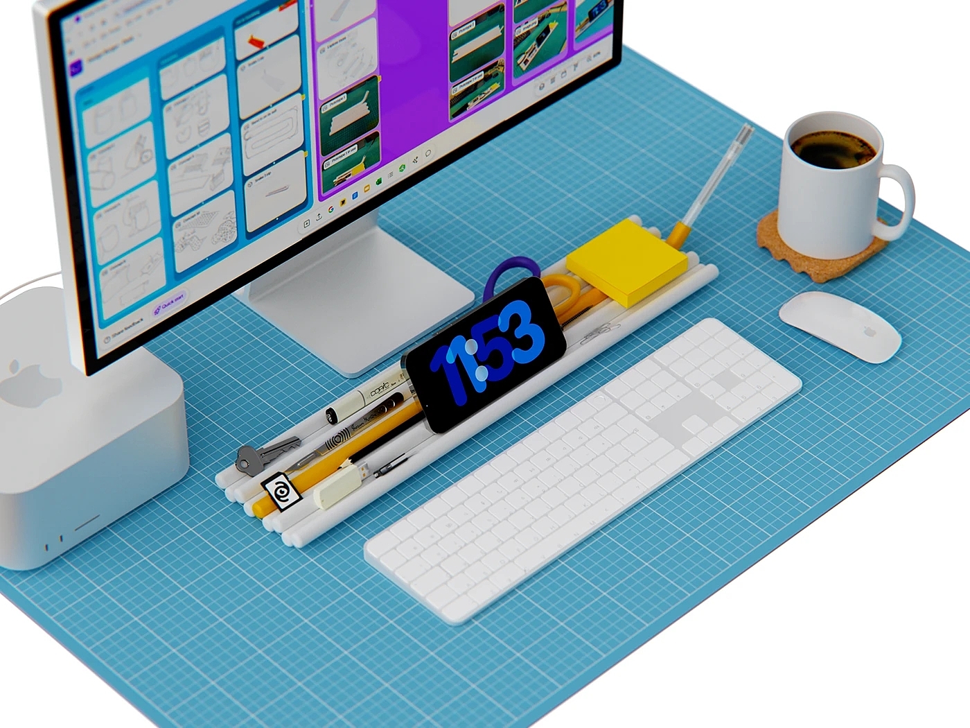 Desktop organizer，tracker，Low carbon steel pipe，Efficient office，Creative tools，