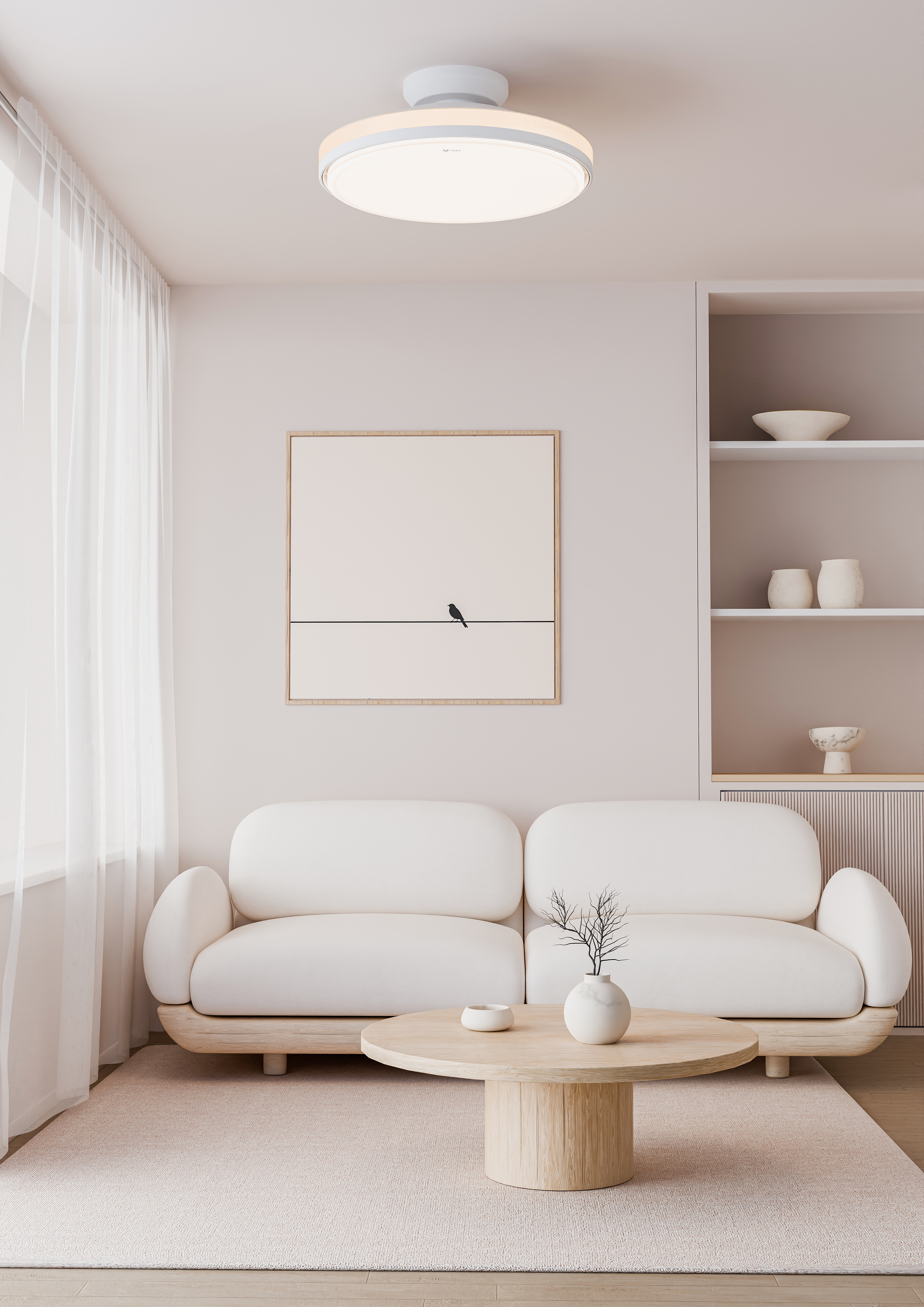 Leafless fan，Ceiling fan，Ceiling lamp，bull，Indoor home，household electrical appliances，light in the bedroom，