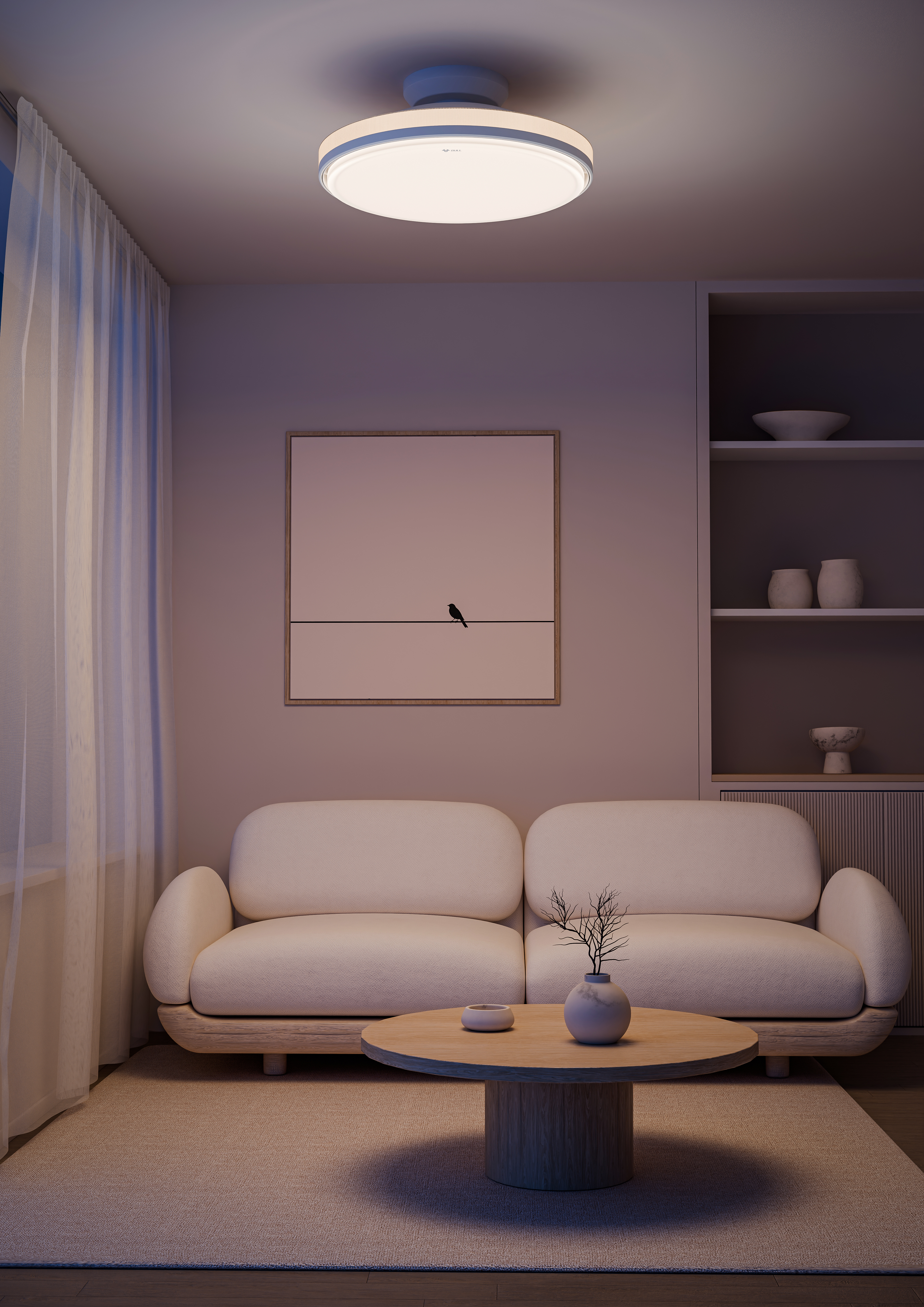 Leafless fan，Ceiling fan，Ceiling lamp，bull，Indoor home，household electrical appliances，light in the bedroom，