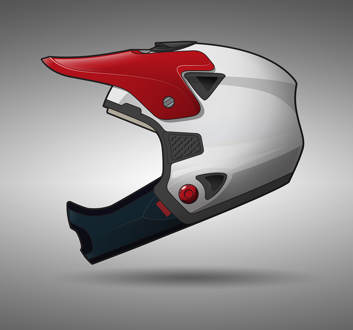 Red and white，sketch，Helmet，safety hat，