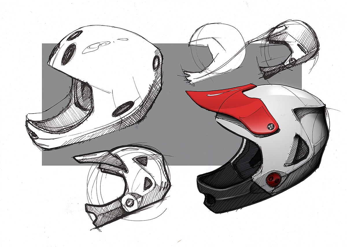 Red and white，sketch，Helmet，safety hat，