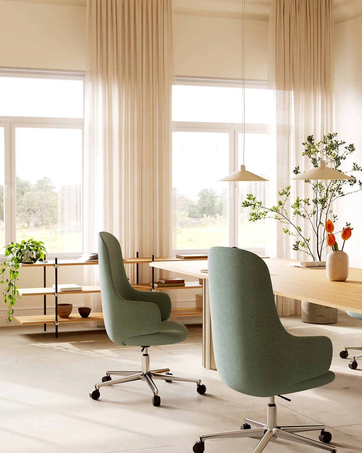 Sculpture armchair，Osko，Home scene，Balanced composition，