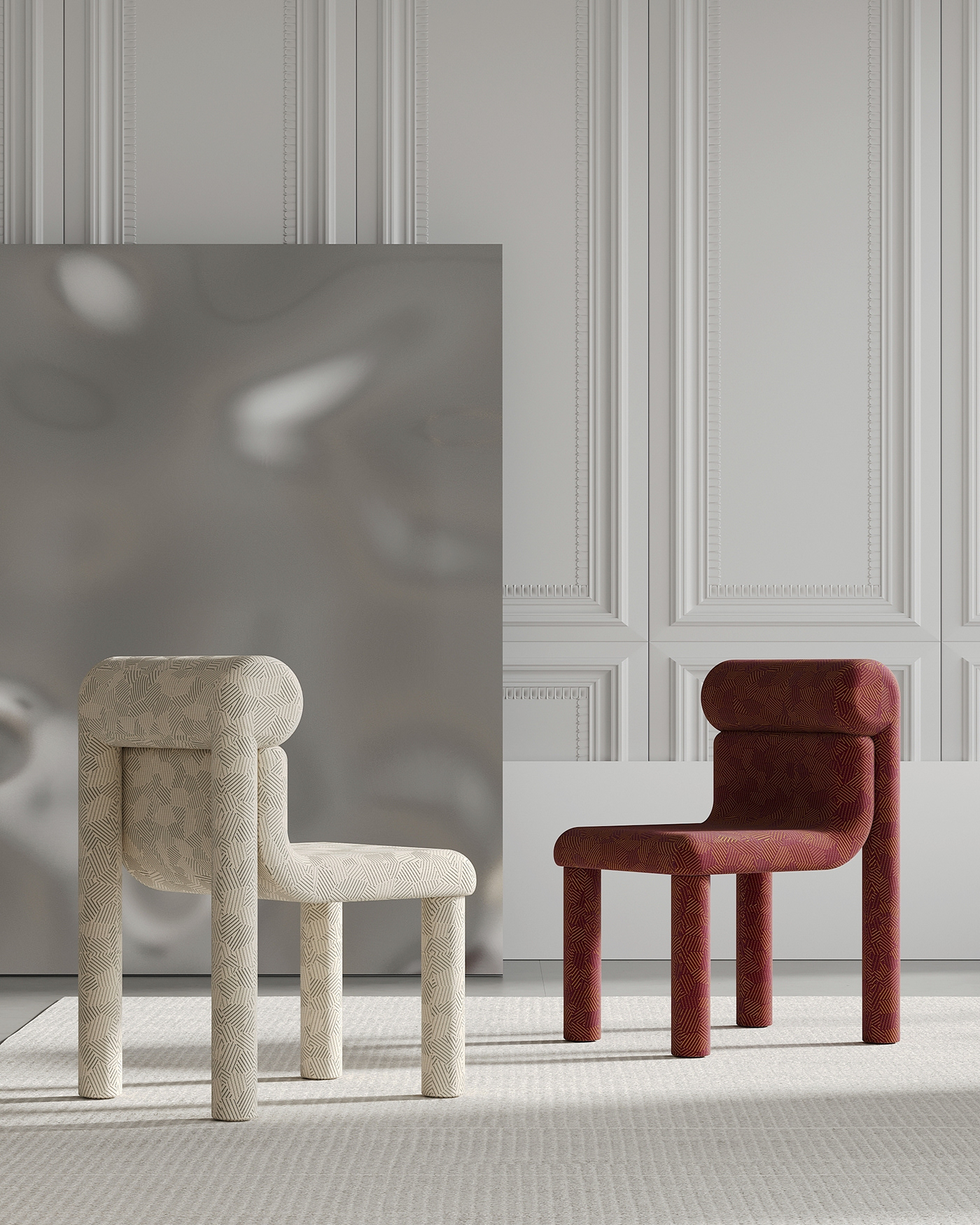 Tacto，Ergonomics，Sculpture chair，Simple volume，structural balance，