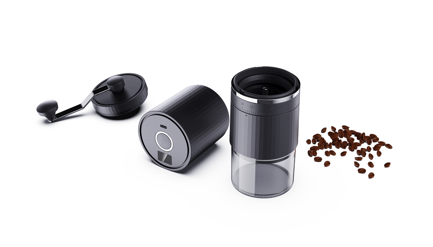 Coffee grinder，Coffee machine，Grinder，portable，Outdoor coffee machine，industrial design，coffee cup，