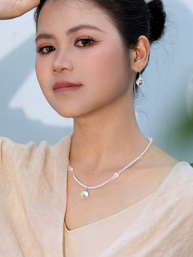 Morning dew，Crystal earrings，Natural white crystal，Girlfriend gift，Good thing recommendation，Original niche jewelry recommend，natural forest system，Valentine's Day gift，