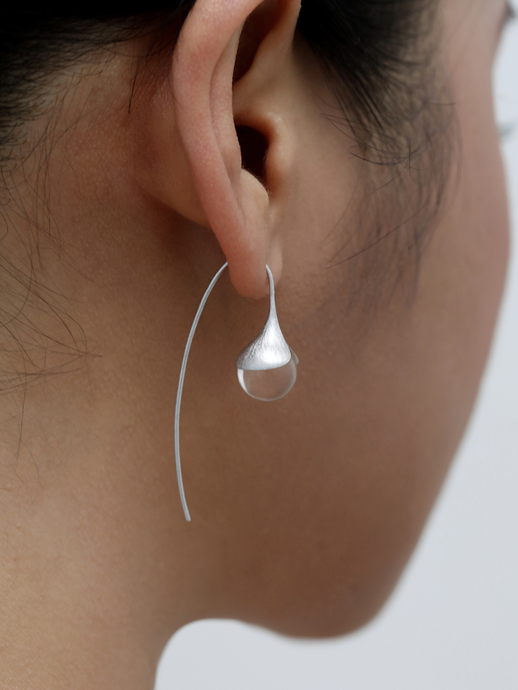 Morning dew，Crystal earrings，Natural white crystal，Girlfriend gift，Good thing recommendation，Original niche jewelry recommend，natural forest system，Valentine's Day gift，