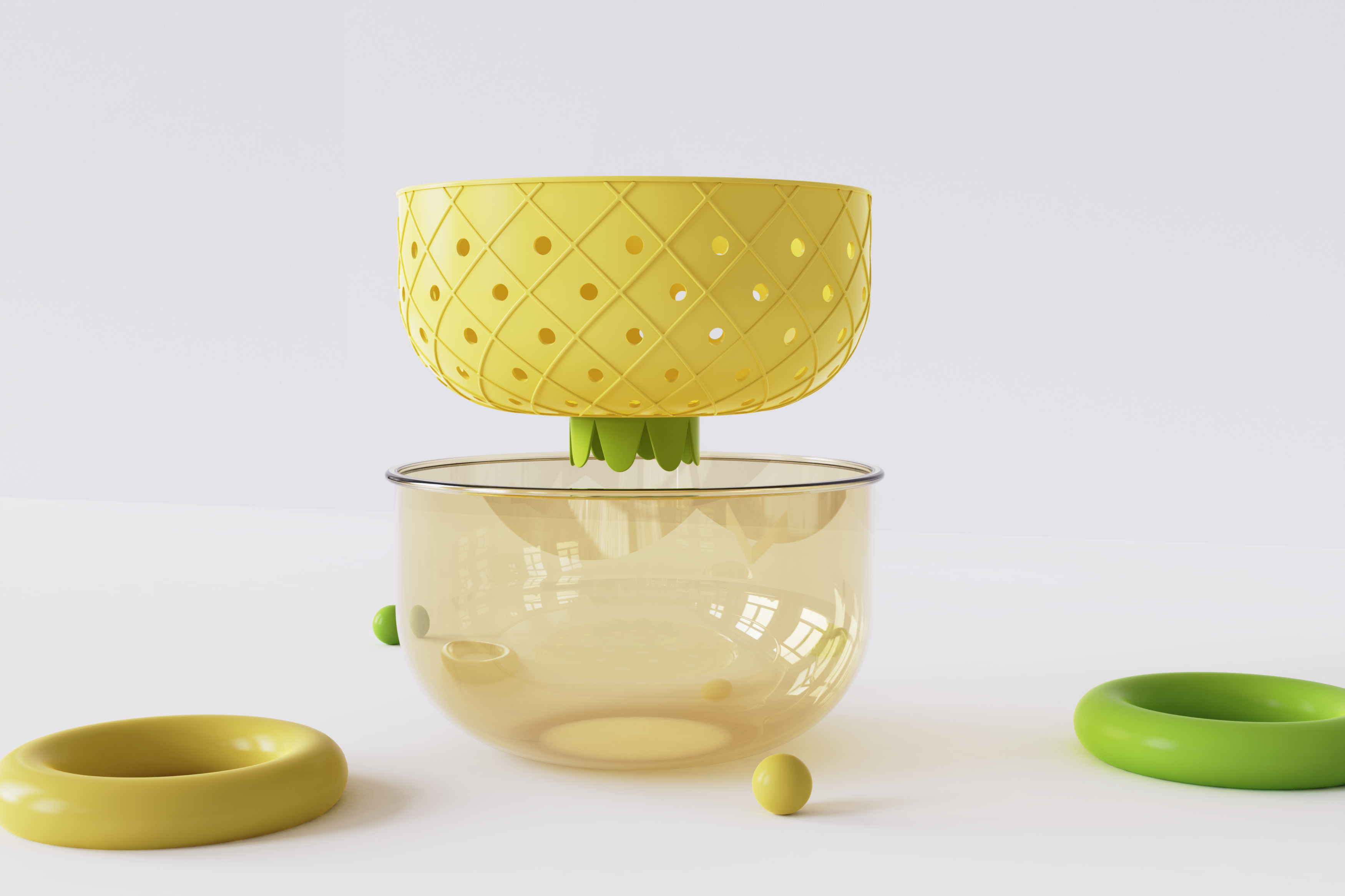 Original design，Bionics Design ，Drain basket，fruit basket.，Housewear & Furnishings，pineapple，