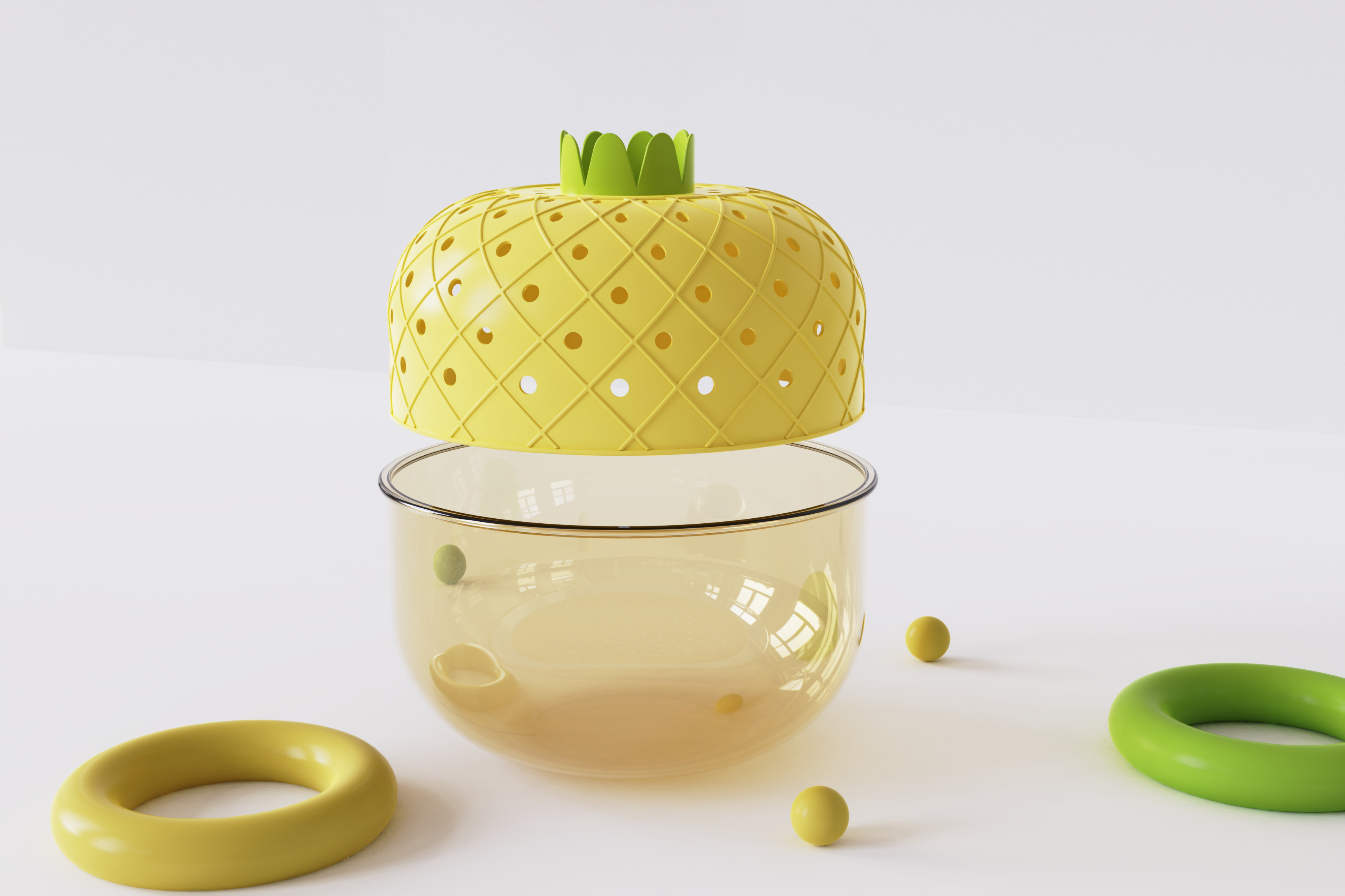 Original design，Bionics Design ，Drain basket，fruit basket.，Housewear & Furnishings，pineapple，