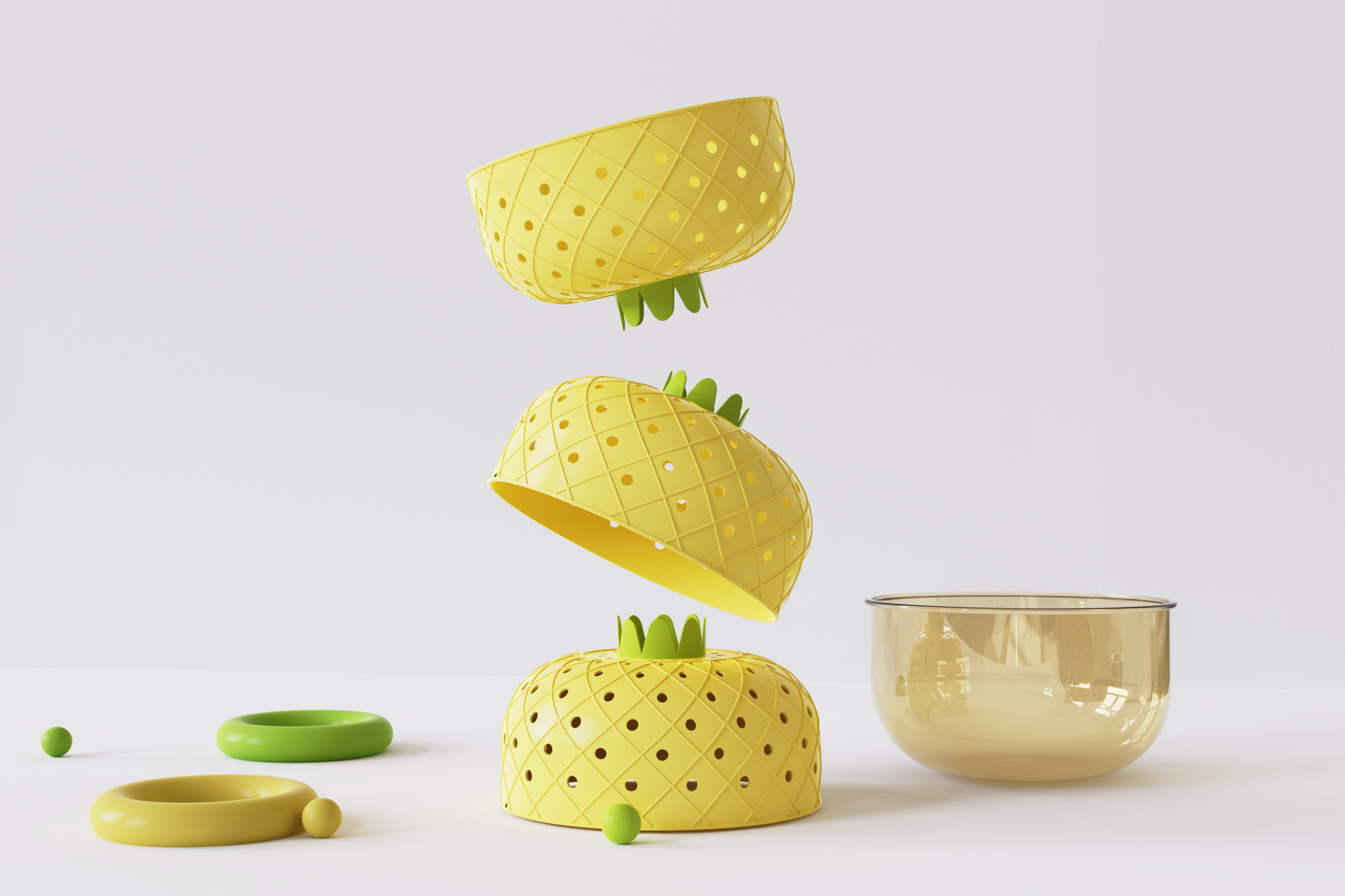 Original design，Bionics Design ，Drain basket，fruit basket.，Housewear & Furnishings，pineapple，