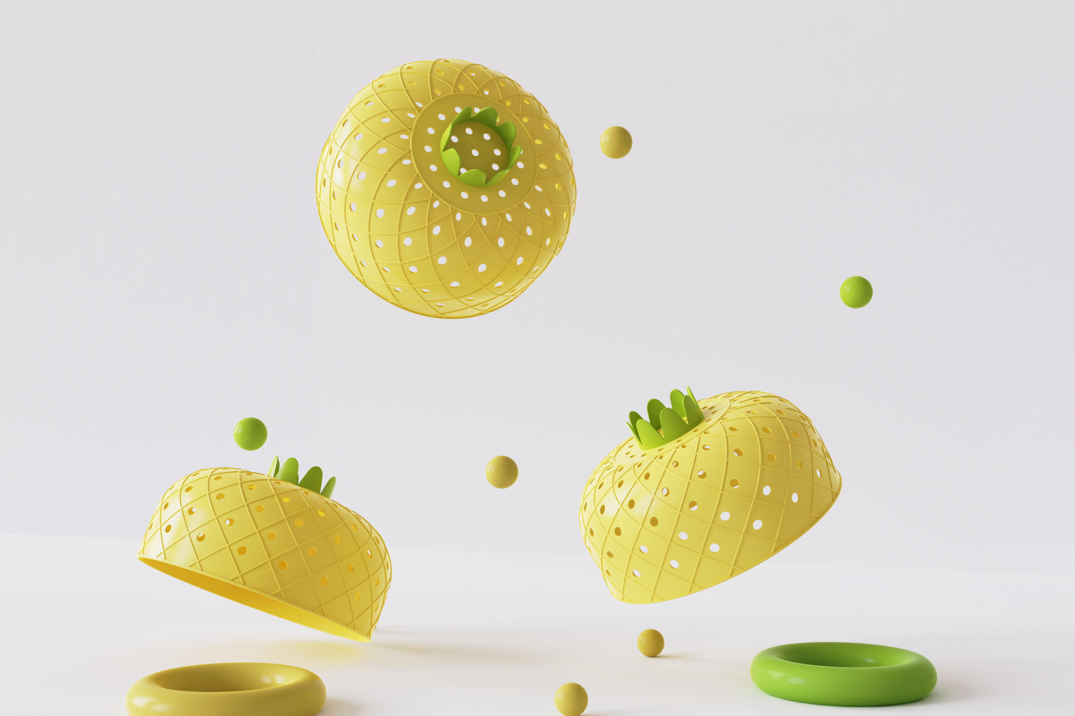 Original design，Bionics Design ，Drain basket，fruit basket.，Housewear & Furnishings，pineapple，