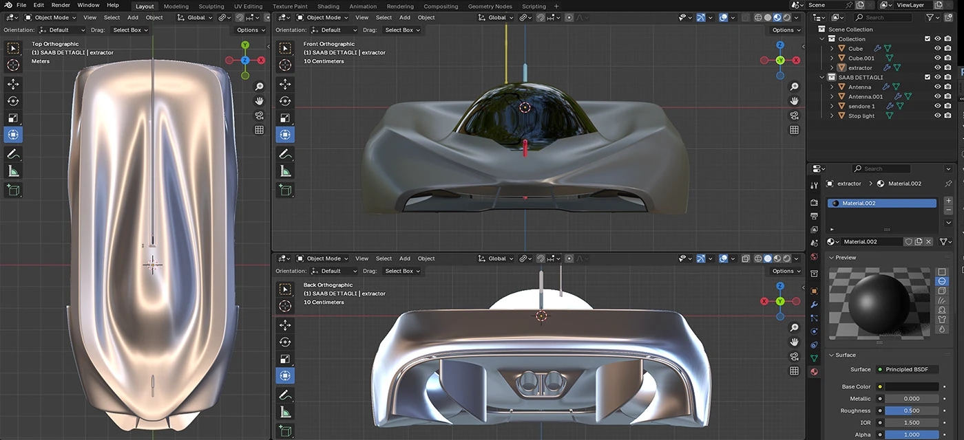 retro future ，Interstellar，SAAB，Improvised Design，liquid reflection，