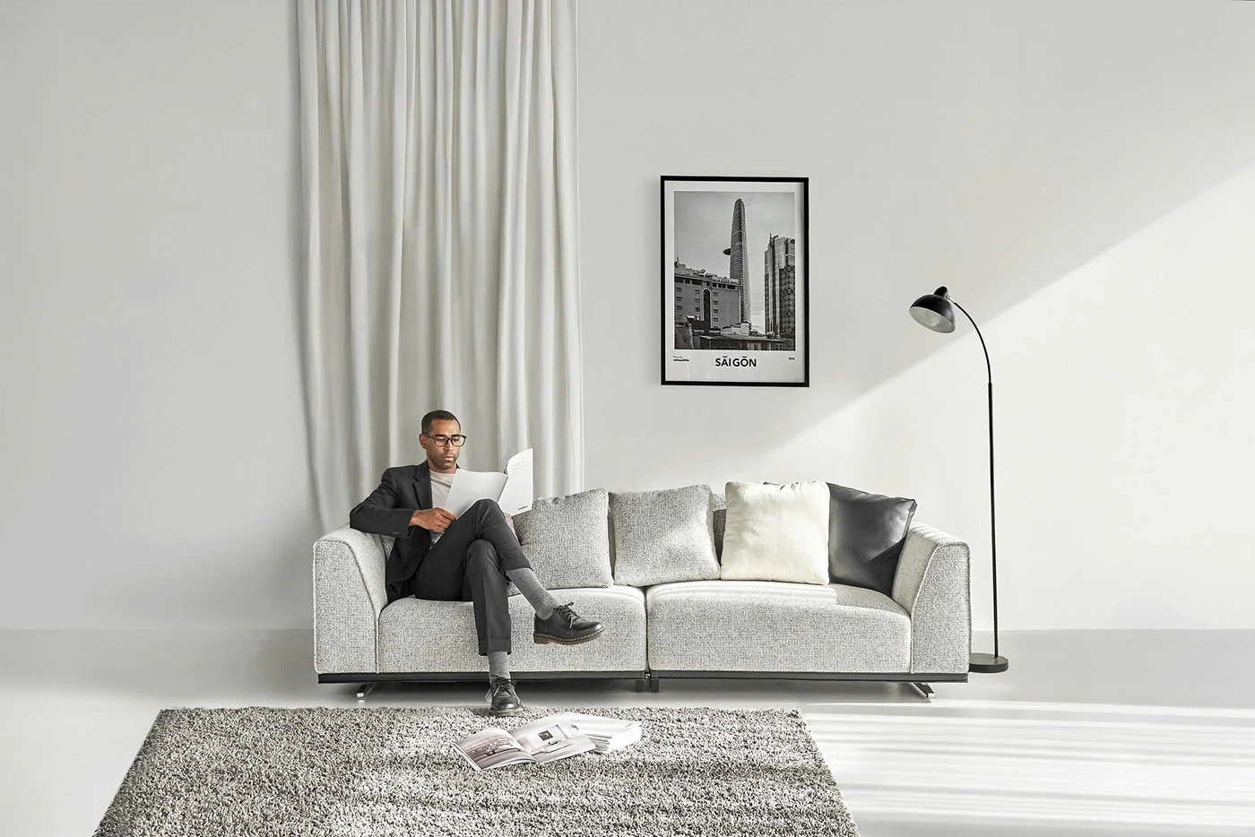 aurora，sofa，Italian design，tactile experience，Leatherwear，