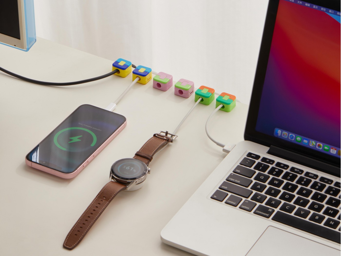 Bold color matching fashion tide play，Digital peripheral，Storage and sorting，Winding wire organizer，