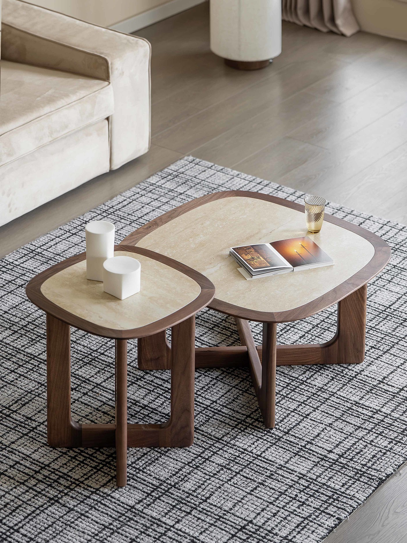 Original design，Black walnut furniture，Solid wood furniture，Residential Furniture，furniture design ，Tea table combination，Small side a few，Tea table design，