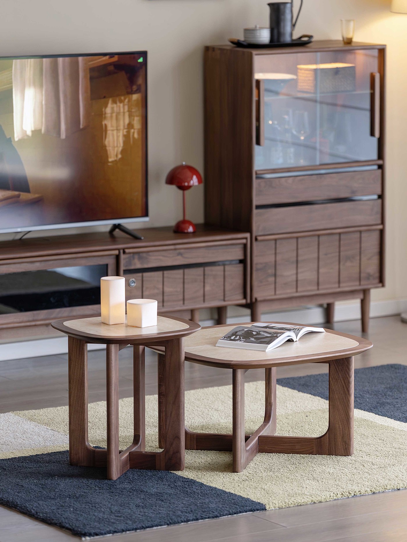 Original design，Black walnut furniture，Solid wood furniture，Residential Furniture，furniture design ，Tea table combination，Small side a few，Tea table design，
