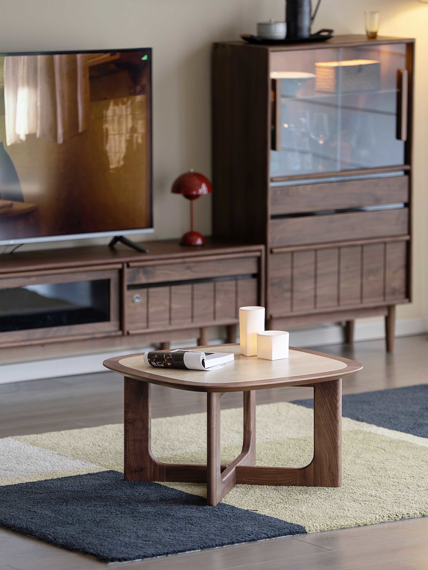 Original design，Black walnut furniture，Solid wood furniture，Residential Furniture，furniture design ，Tea table combination，Small side a few，Tea table design，