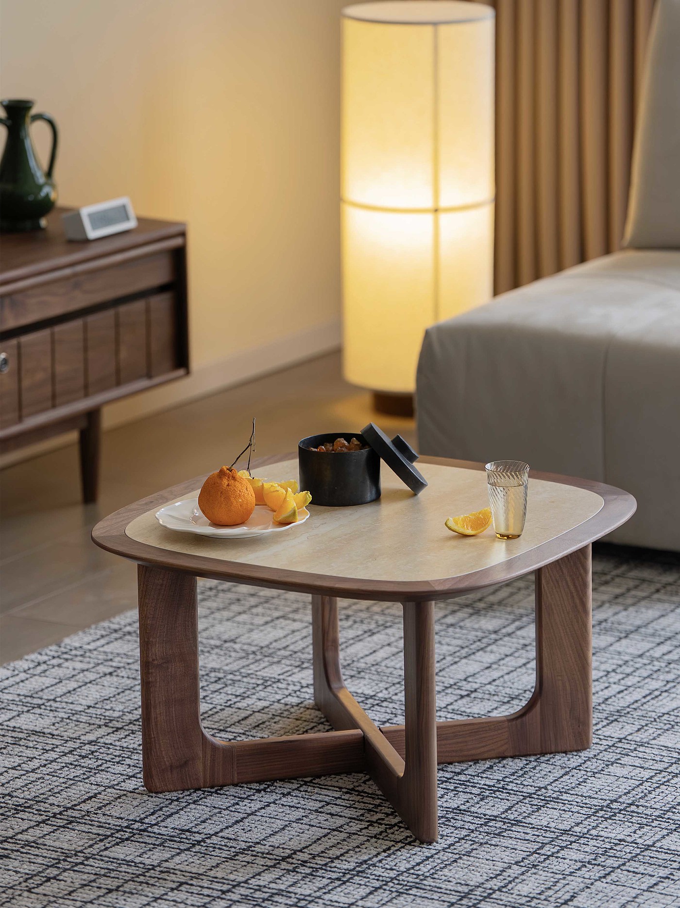 Original design，Black walnut furniture，Solid wood furniture，Residential Furniture，furniture design ，Tea table combination，Small side a few，Tea table design，