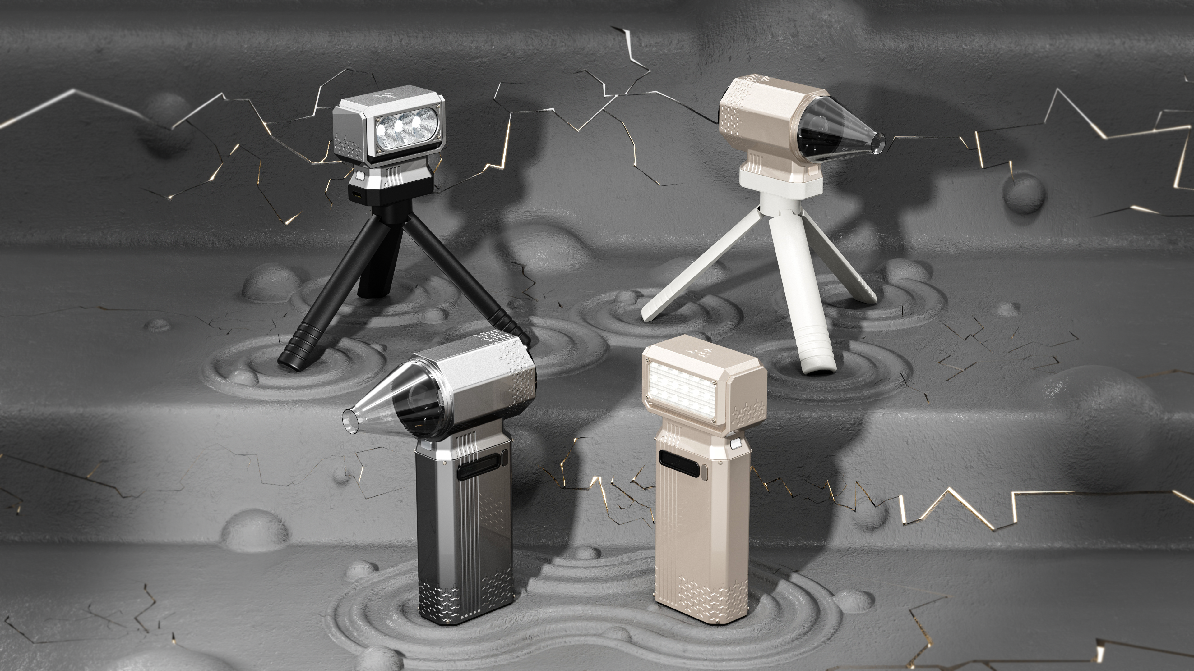 Combination of violent hand fan and outdoor hand lamp，