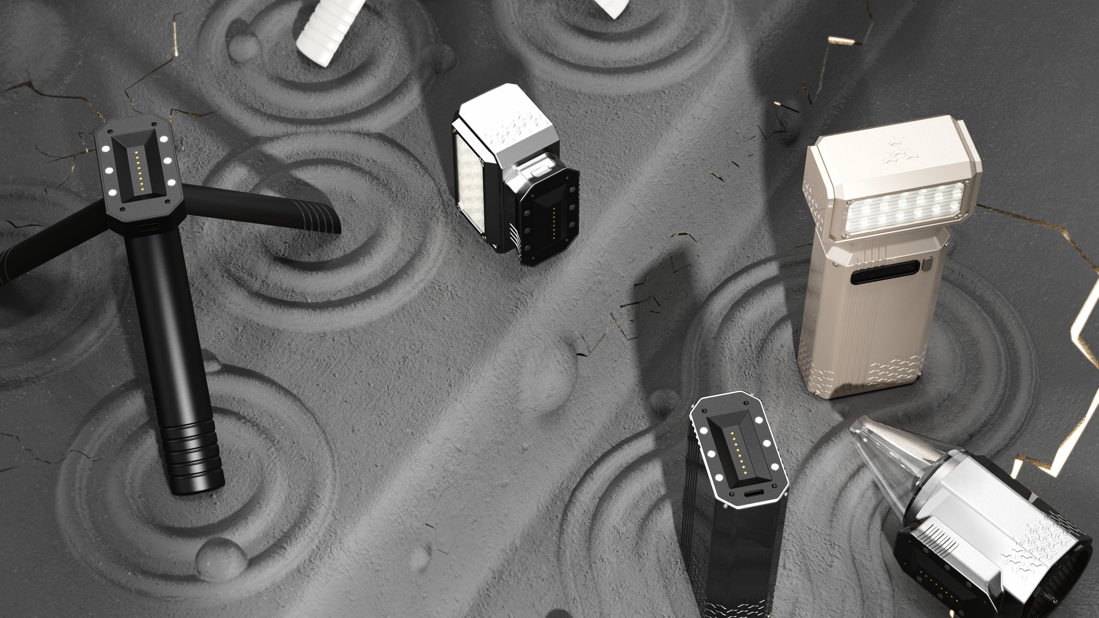 Combination of violent hand fan and outdoor hand lamp，