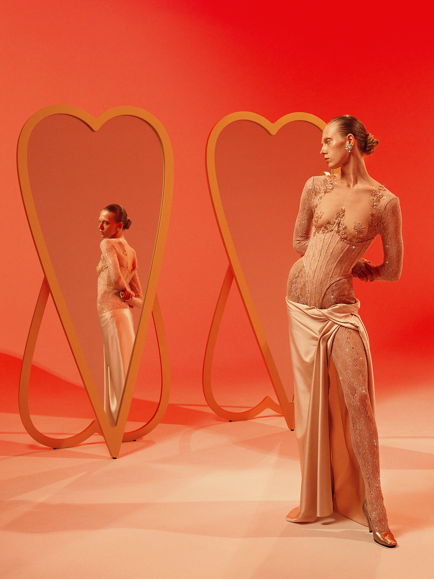 Heart，mirror，Housewear & Furnishings，Home furnishings，