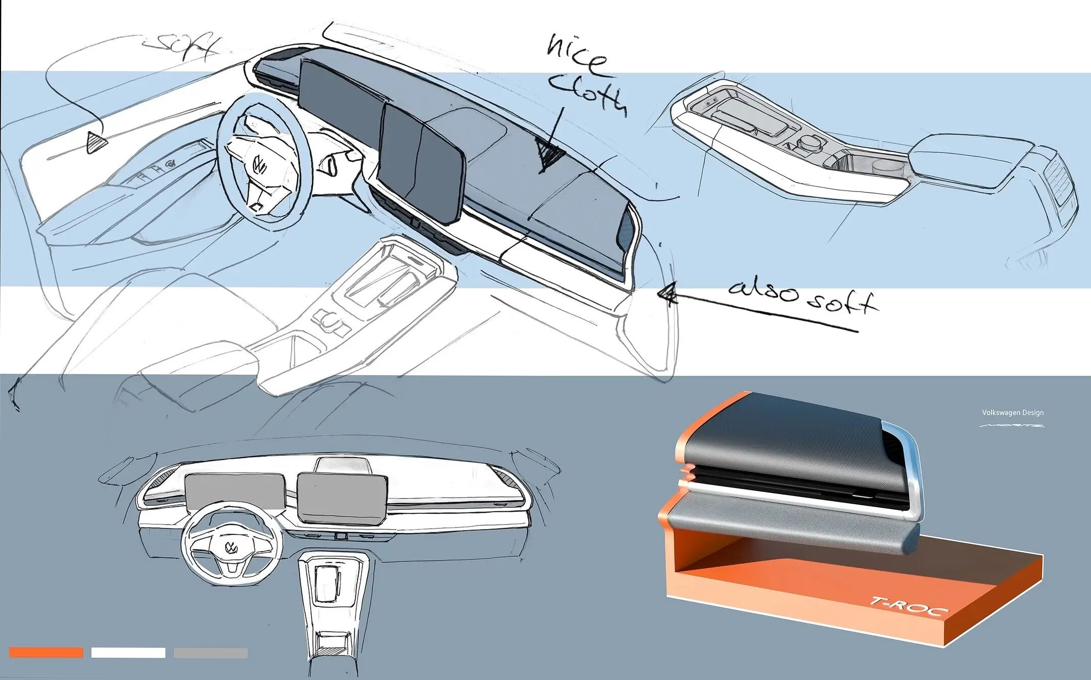 vw，T-ROC，interior，